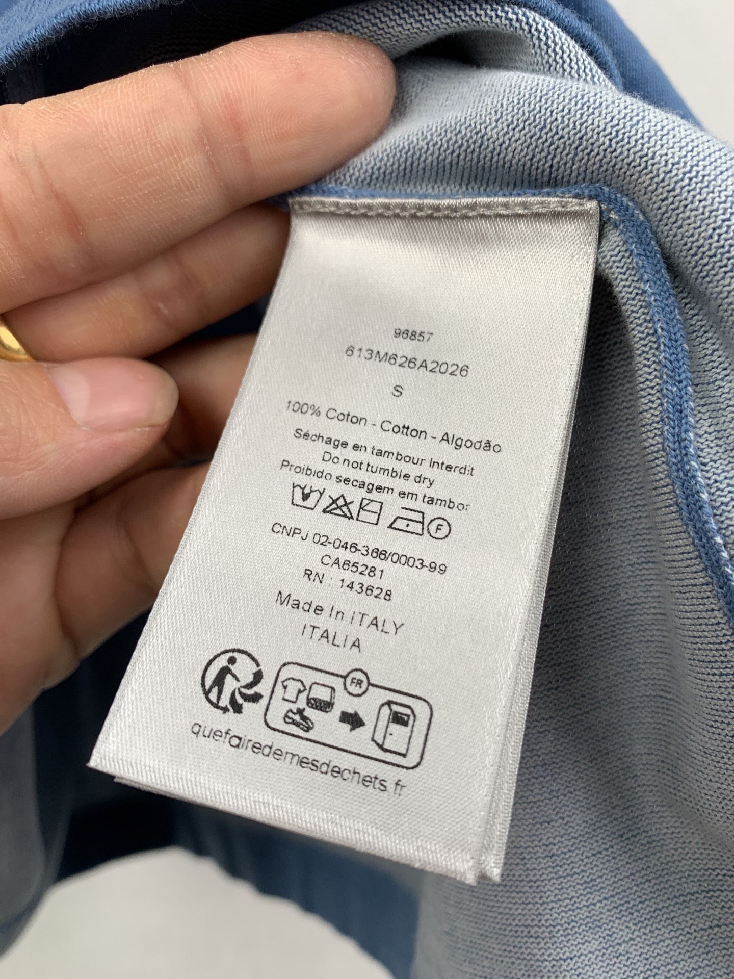 Dior Dior/迪奥 26SS 蓝色棉质针织字母Logo短袖T恤