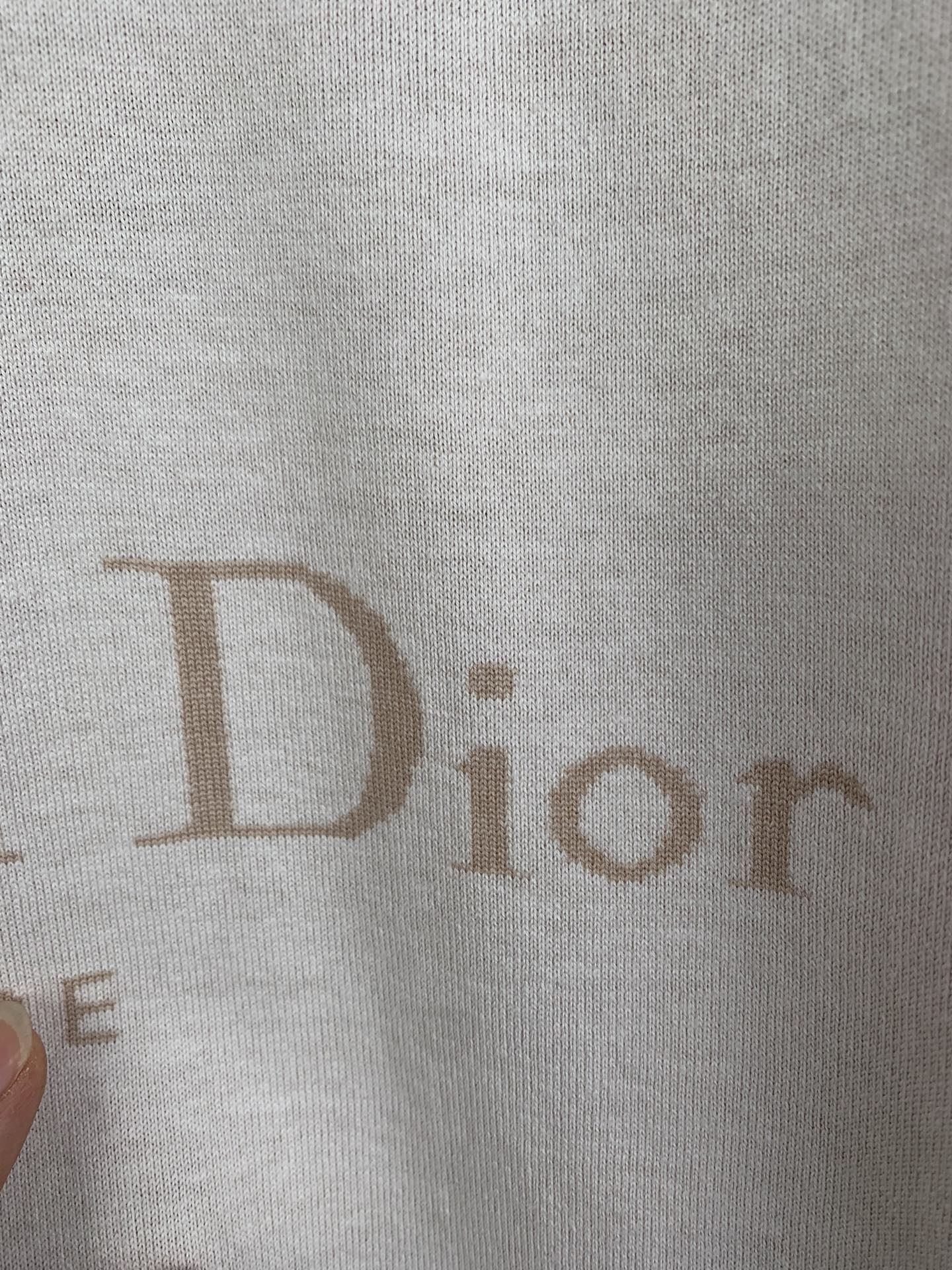 Dior Dior/迪奥 26SS 蓝色棉质针织字母Logo短袖T恤