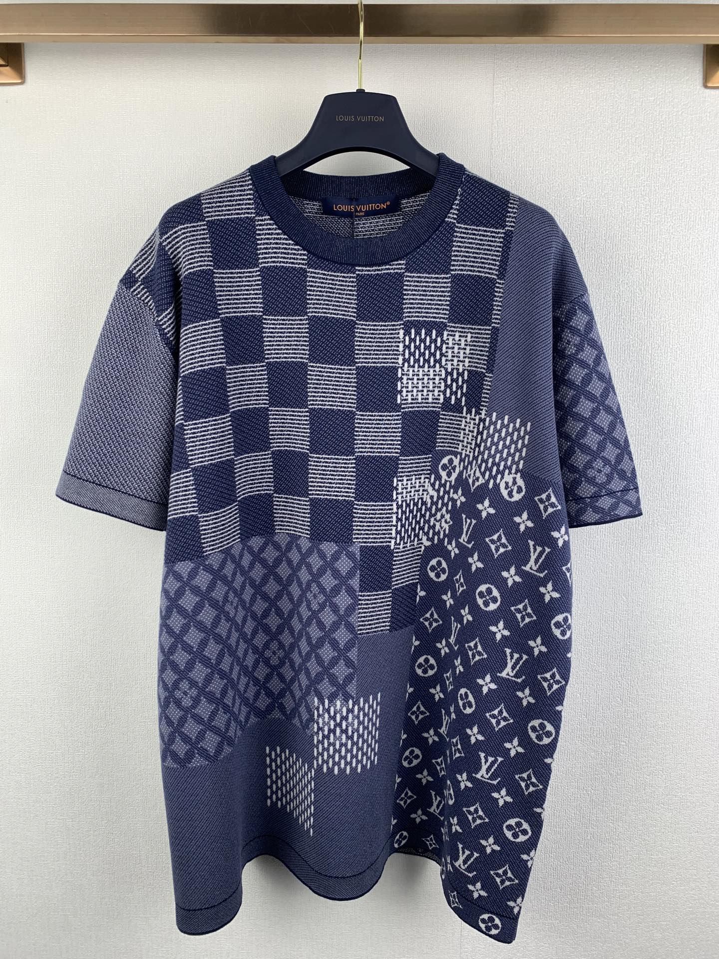 Louis Vuitton LouisVuitton 路易 lv*Nigo合作系列棋盘格针织短袖