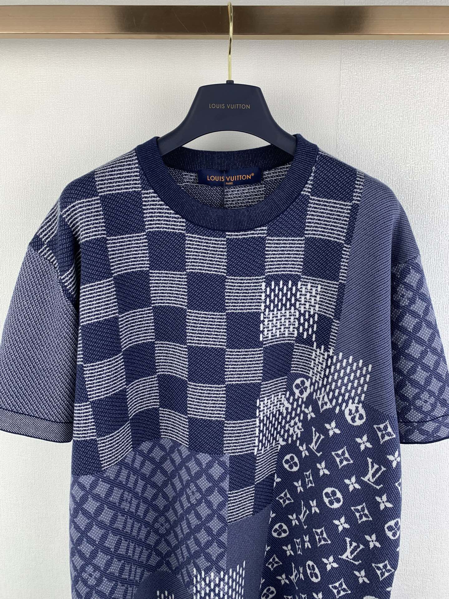 Louis Vuitton LouisVuitton 路易 lv*Nigo合作系列棋盘格针织短袖