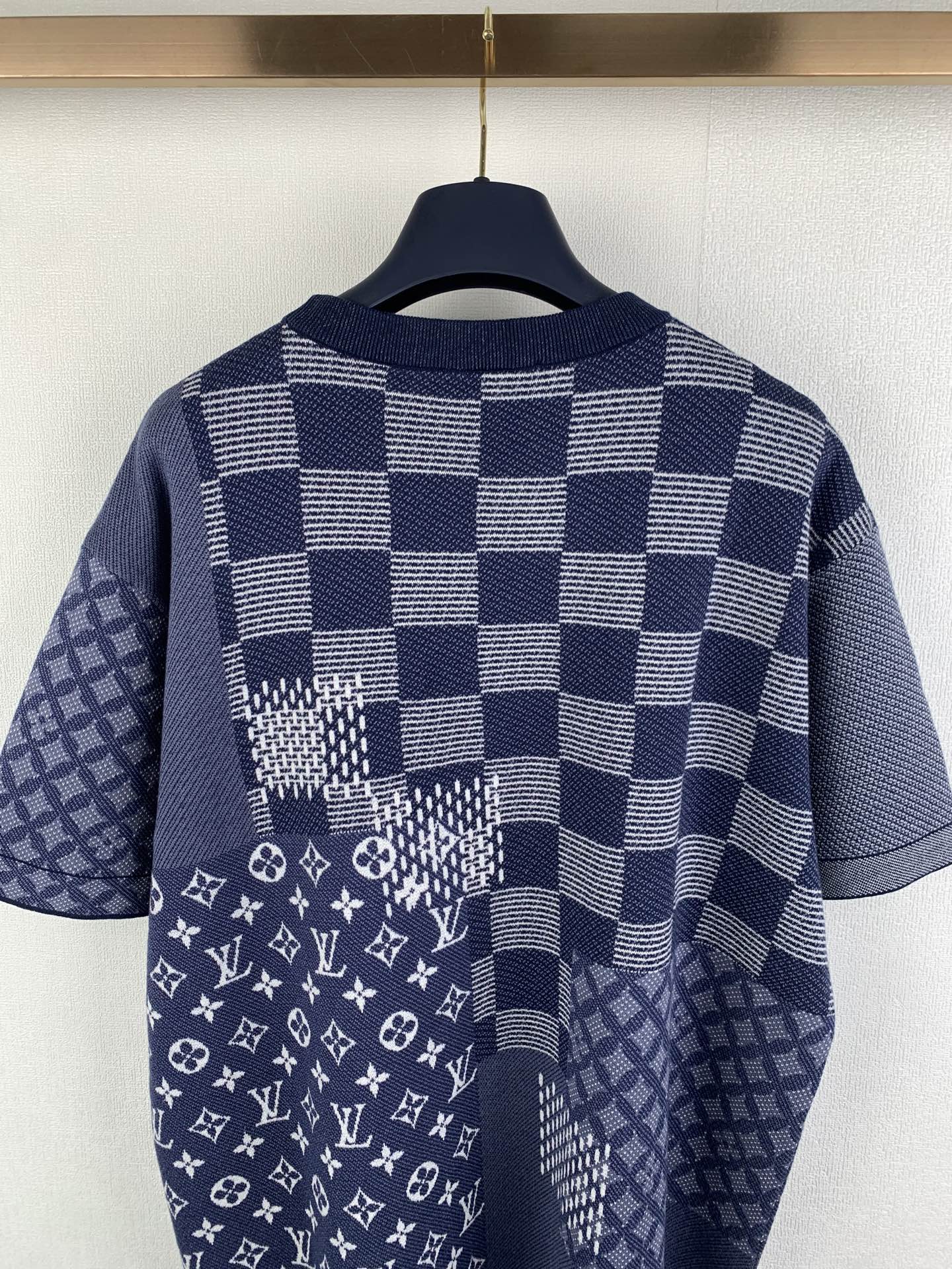 Louis Vuitton LouisVuitton 路易 lv*Nigo合作系列棋盘格针织短袖