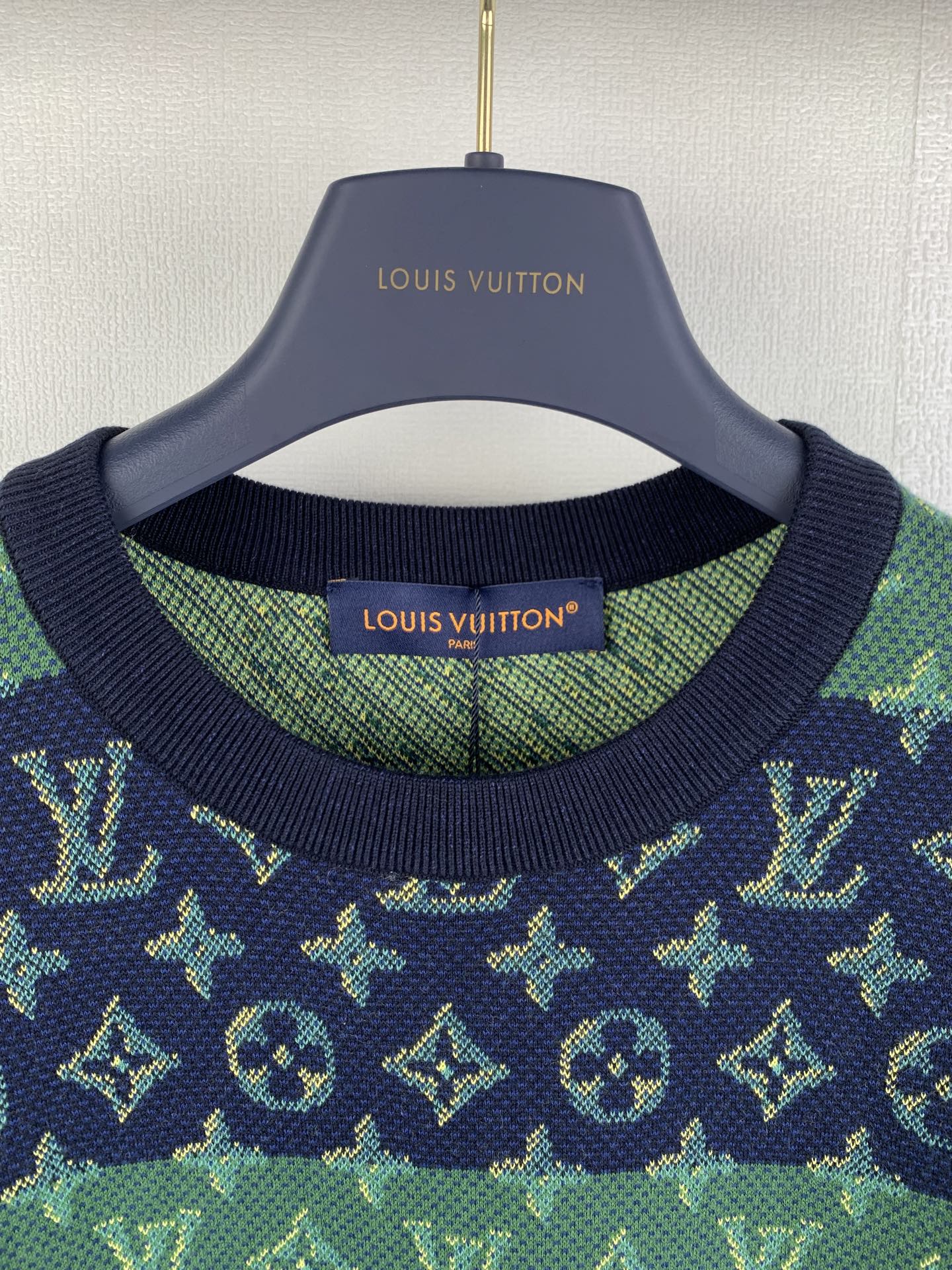 Louis Vuitton LOUIS VUITTON 路易 LV 撞色提花针织短袖圆领衫