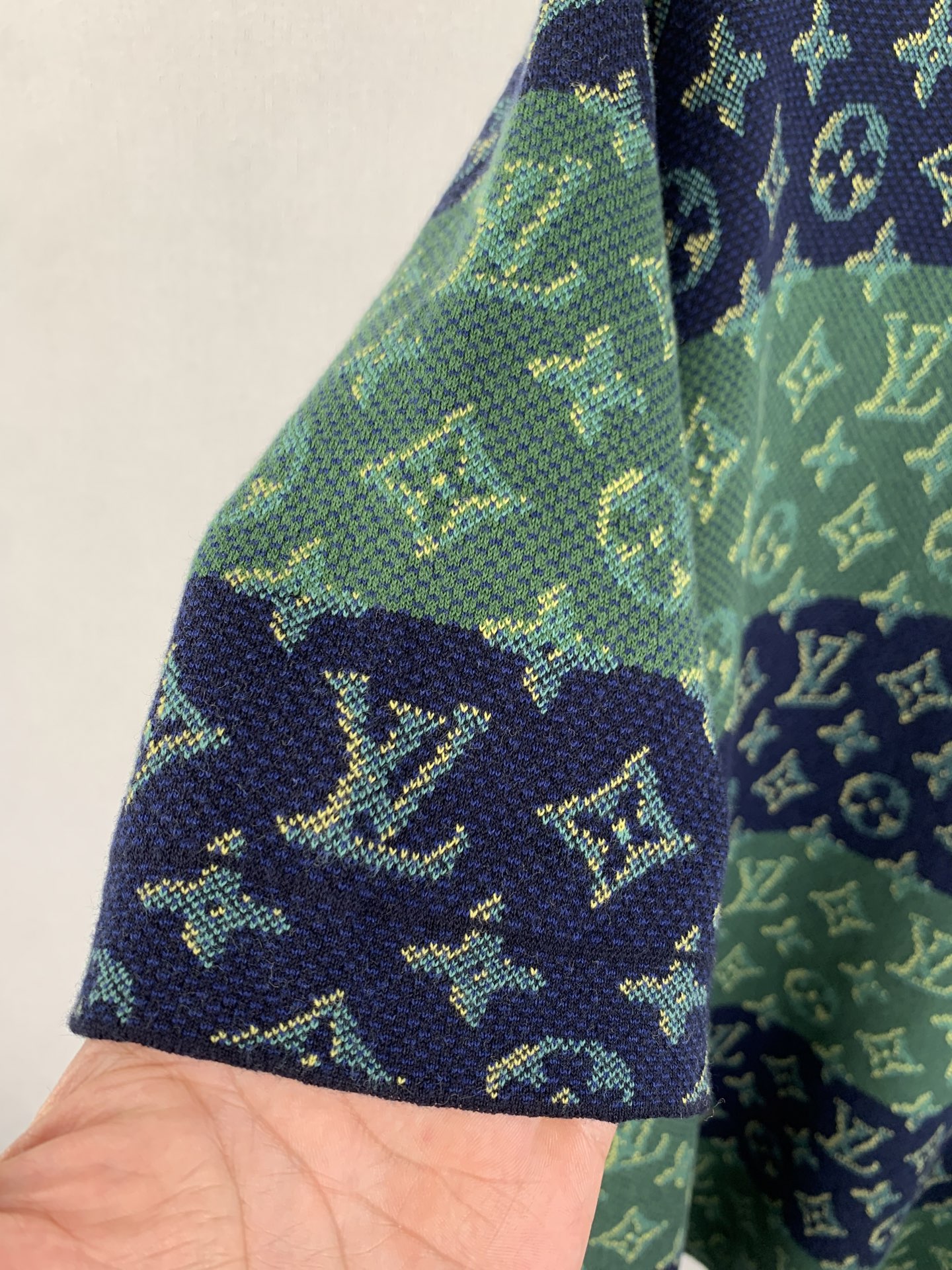 Louis Vuitton LOUIS VUITTON 路易 LV 撞色提花针织短袖圆领衫
