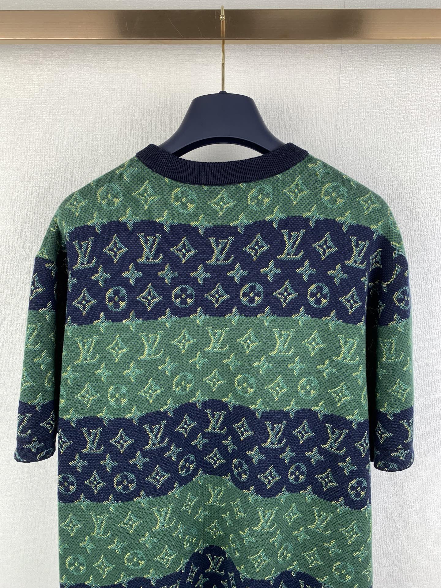 Louis Vuitton LOUIS VUITTON 路易 LV 撞色提花针织短袖圆领衫