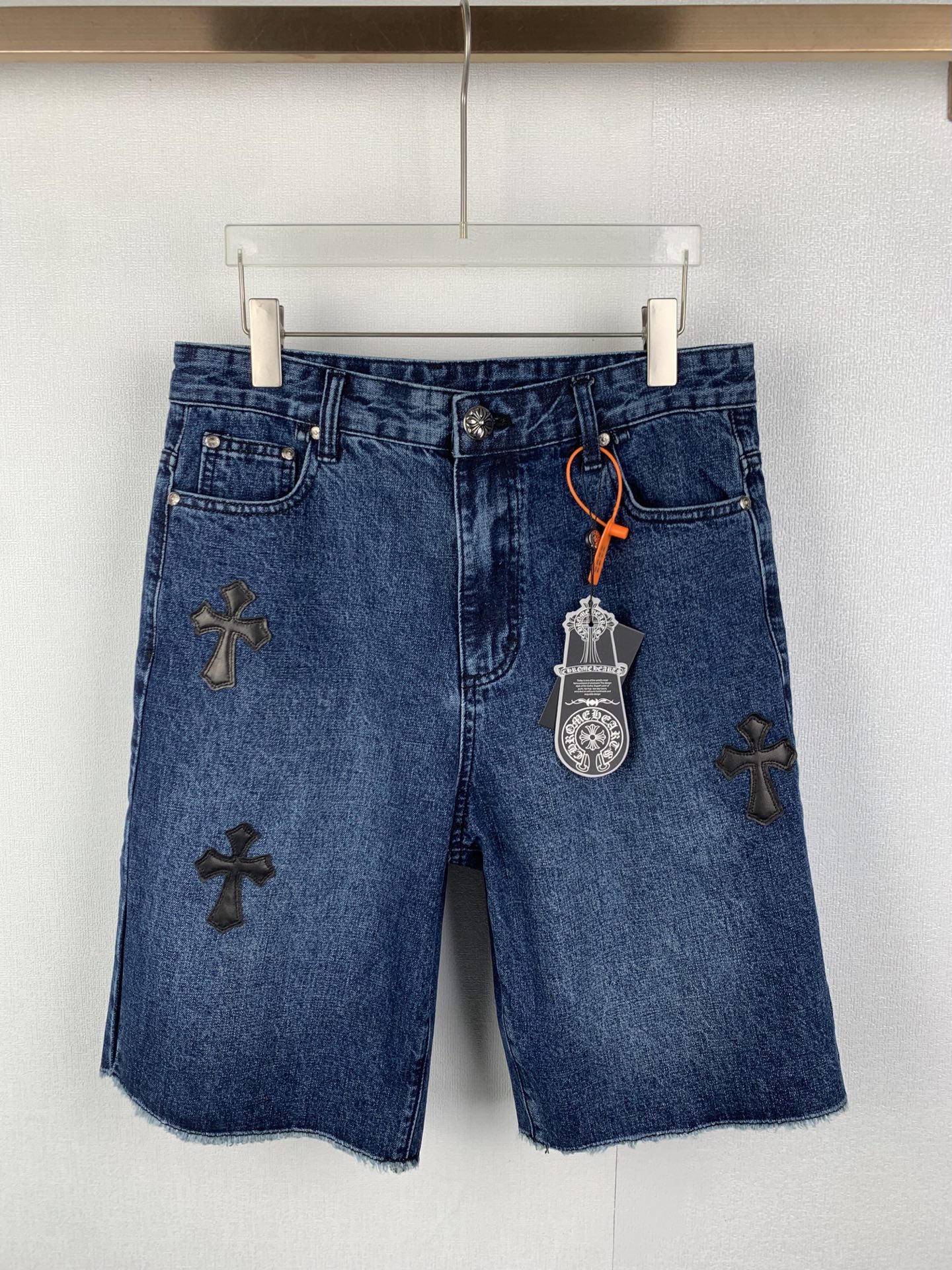 Chrome Hearts Chrome Hearts /克罗心 十字徽标刺绣牛仔短裤