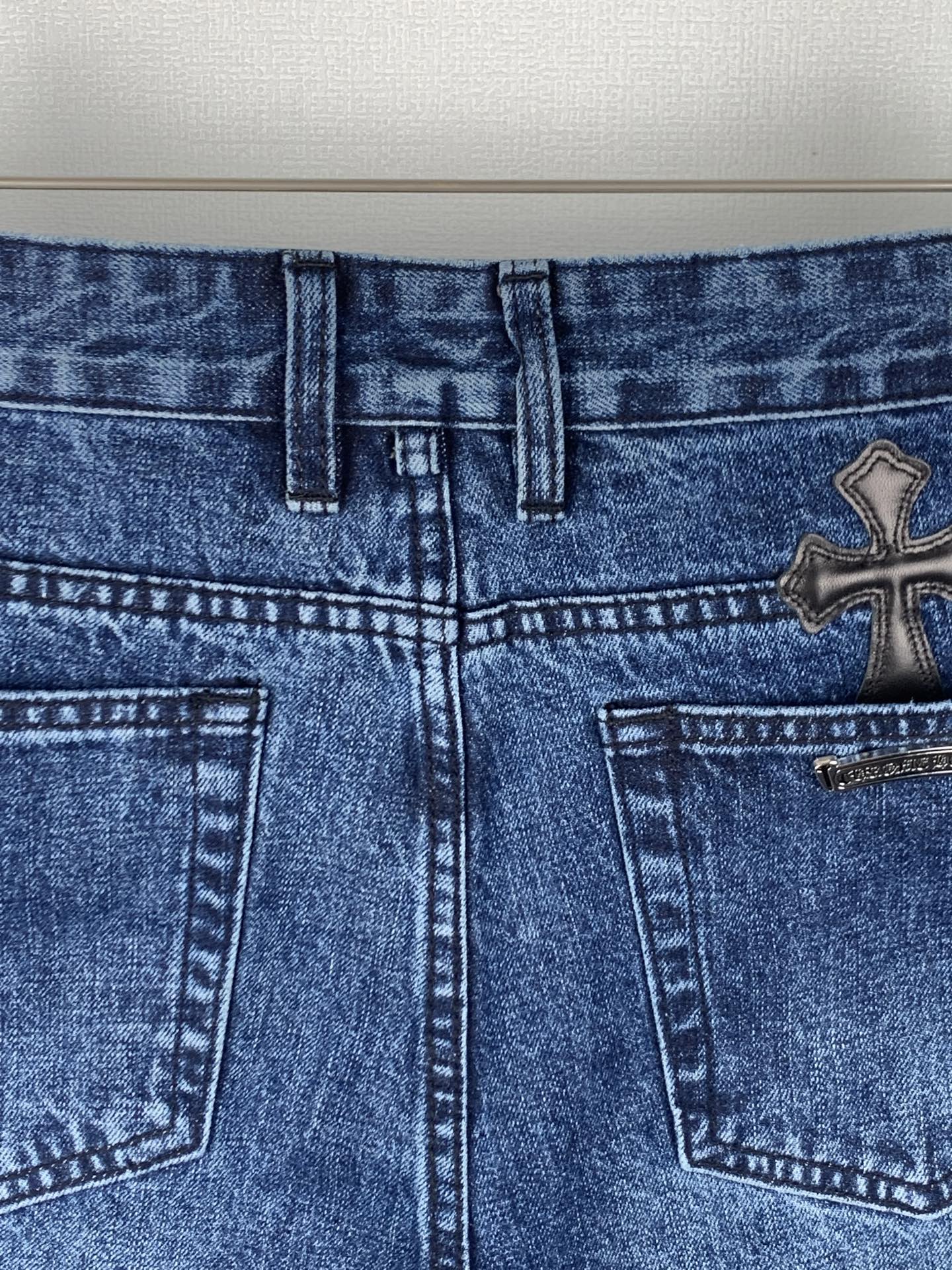 Chrome Hearts Chrome Hearts /克罗心 十字徽标刺绣牛仔短裤