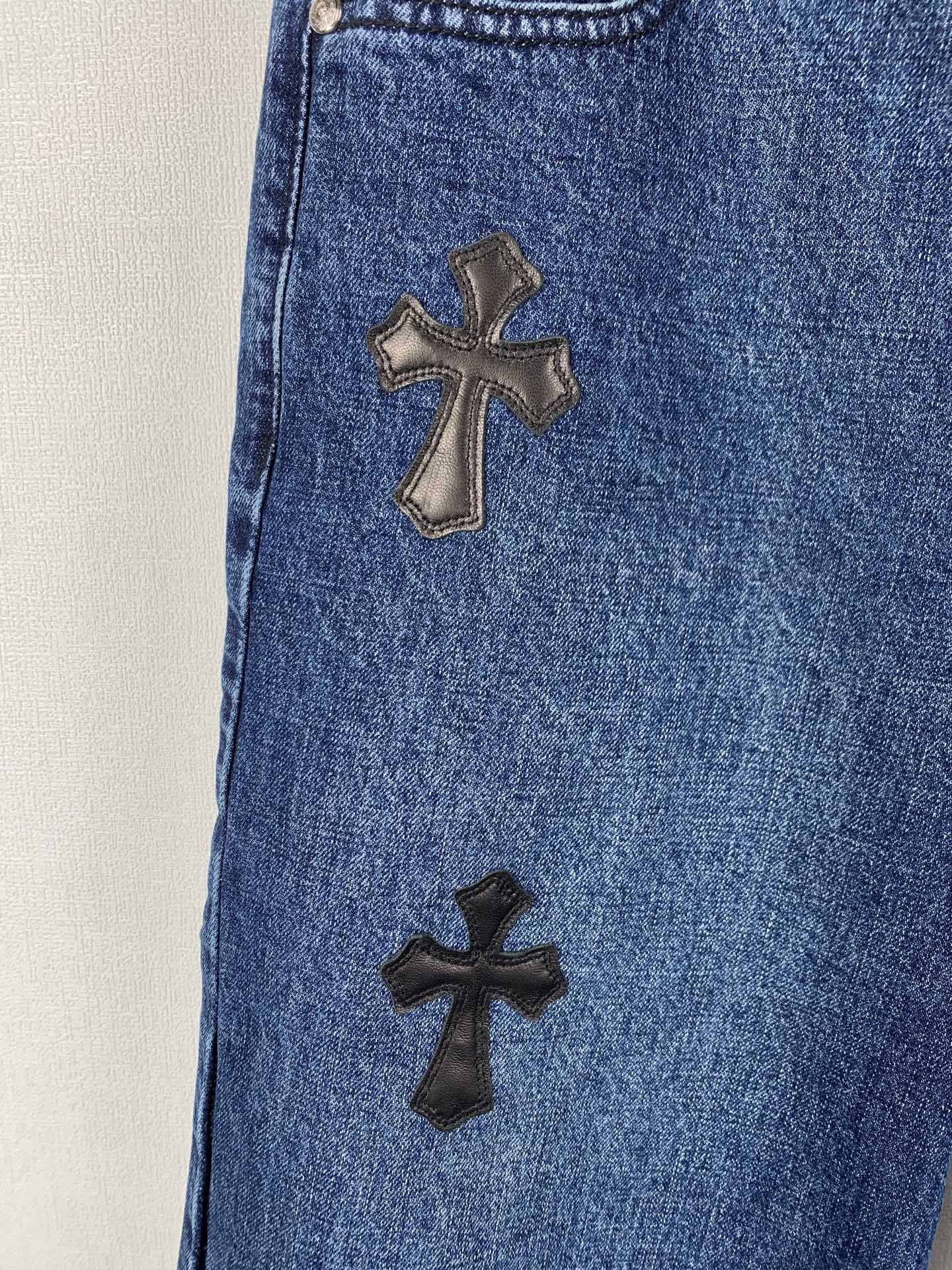 Chrome Hearts Chrome Hearts /克罗心 十字徽标刺绣牛仔短裤