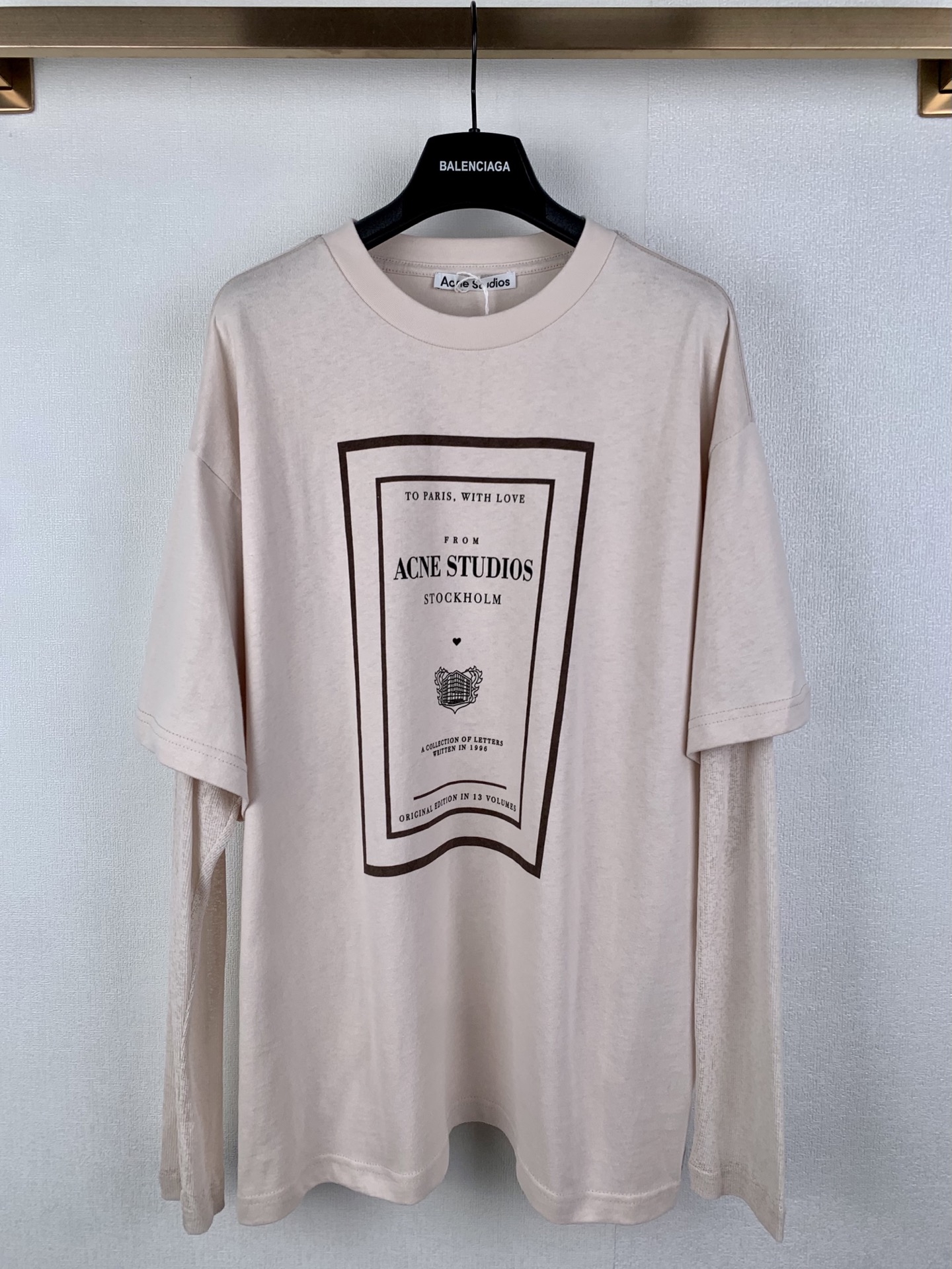 Acne Studios ACNE Studios/ 信封标识印花假两件图案 T 恤