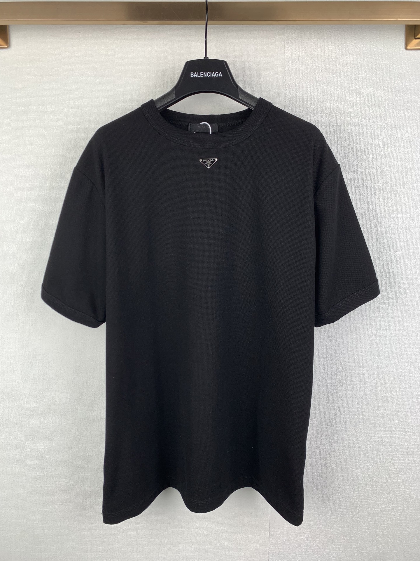 Prada PRADA/普拉达 华夫格金属小标短袖T恤