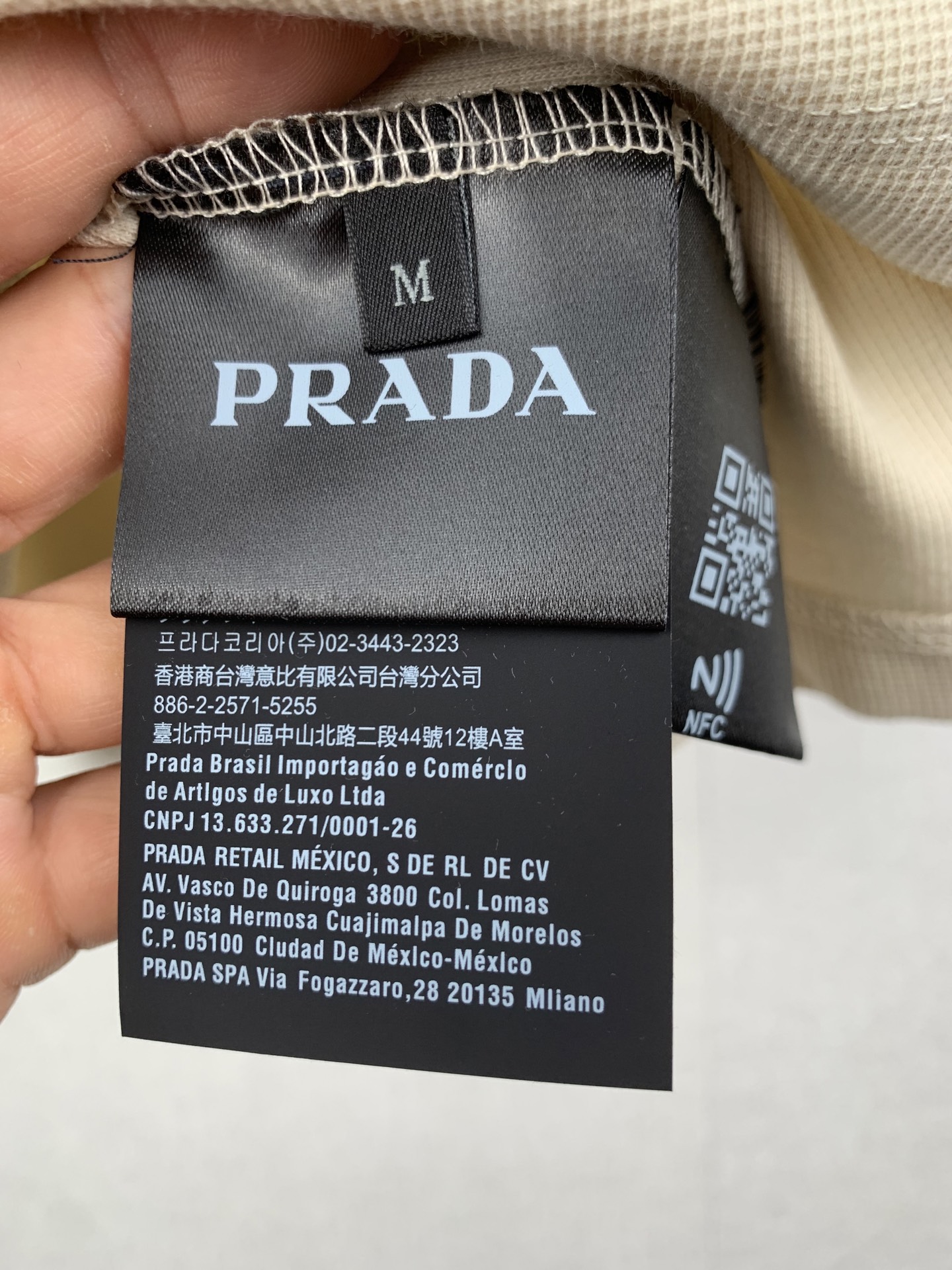 Prada PRADA/普拉达 华夫格金属小标短袖T恤