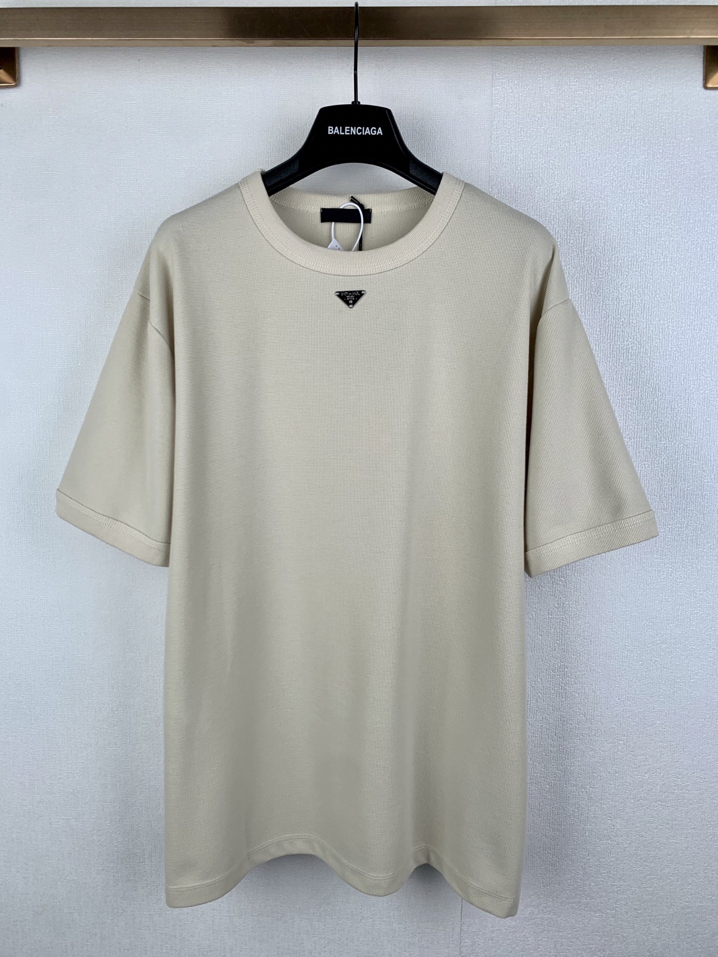 Prada PRADA/普拉达 华夫格金属小标短袖T恤