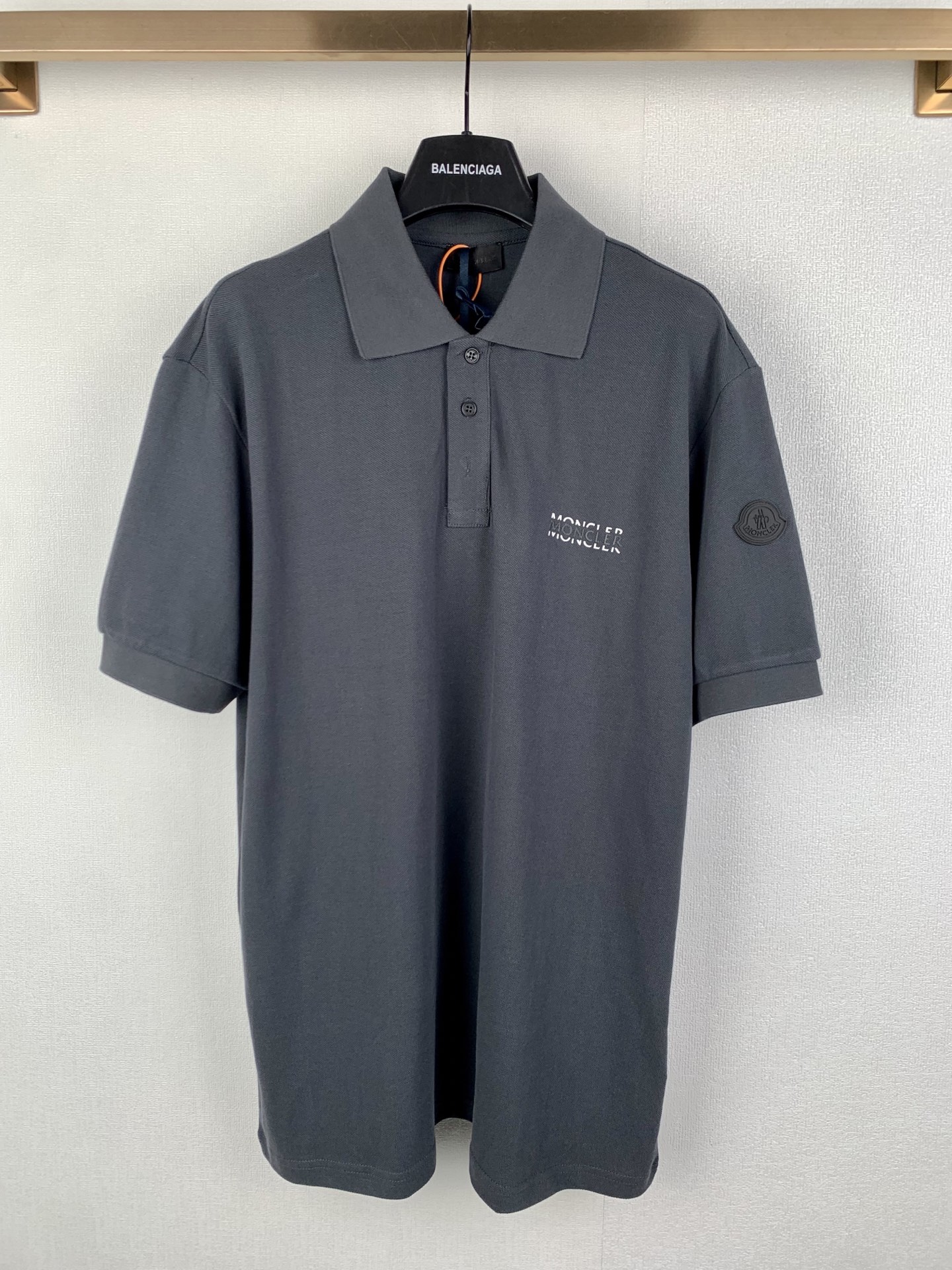 Moncler MONCLER蒙口 标识印花短袖Polo衫 灰色