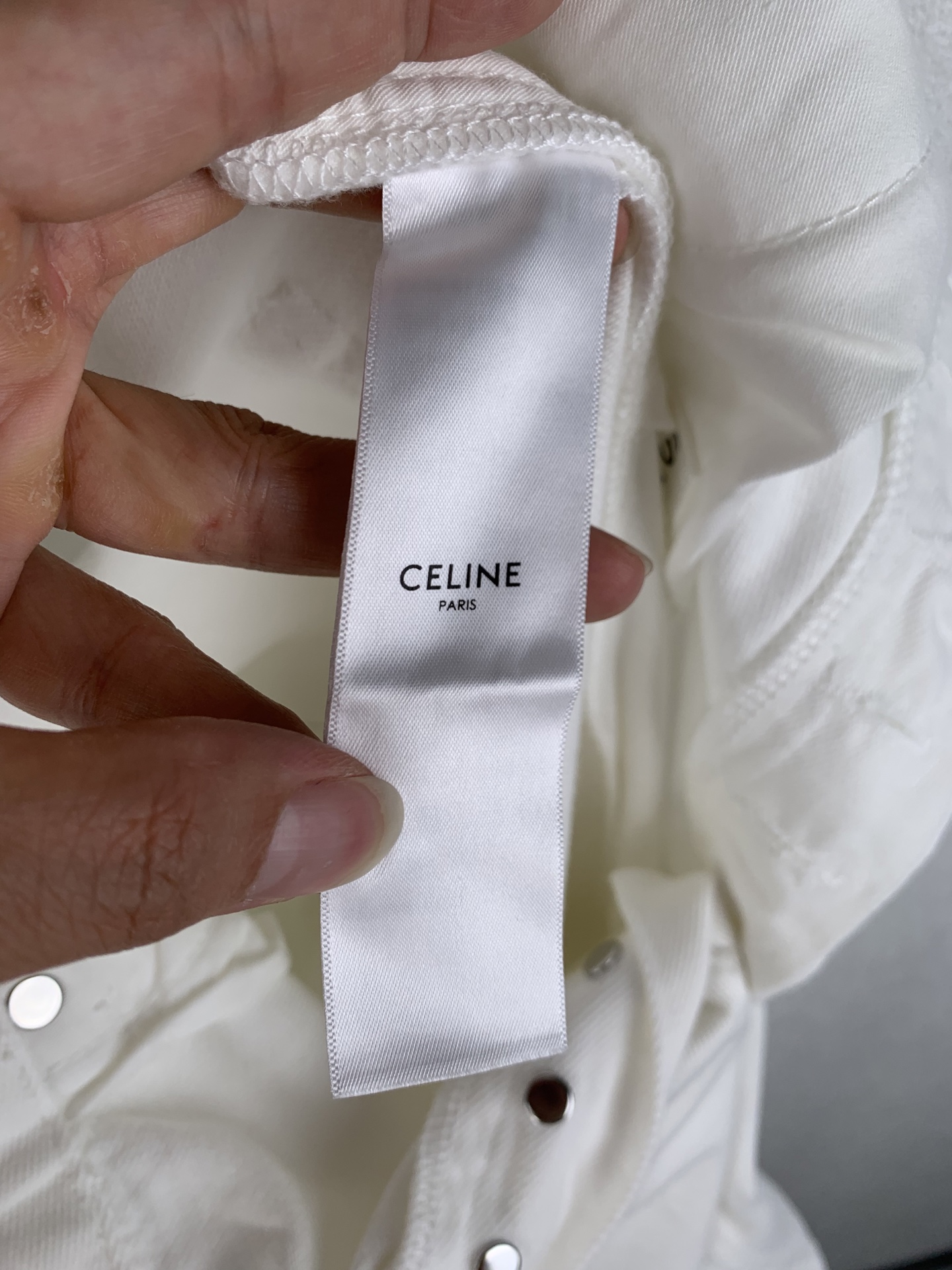 Celine CELINE 赛琳皮牌标志白色牛仔裤长裤
