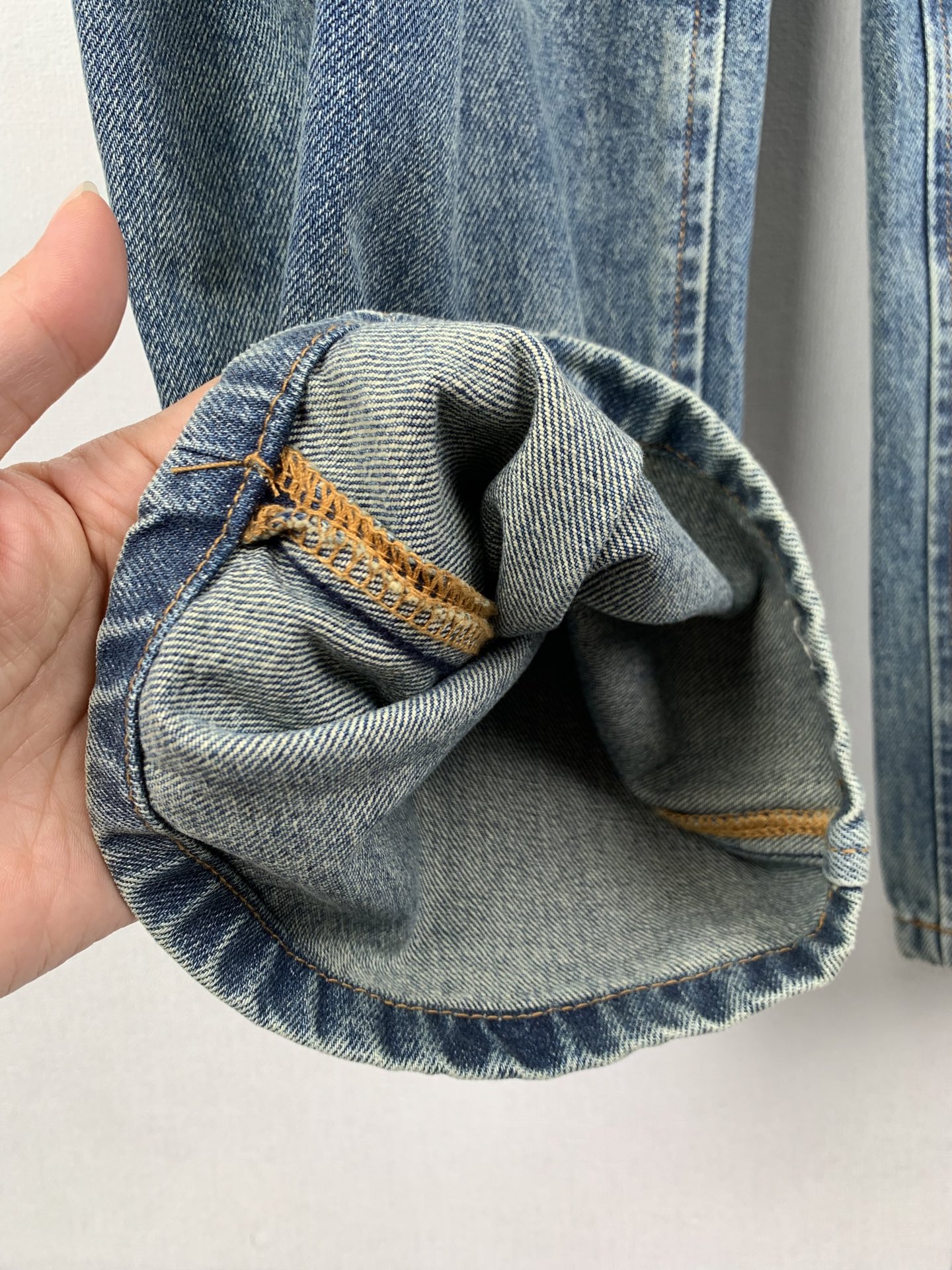 Loewe LOEWE/罗意威 皮革贴片水洗蓝牛仔裤