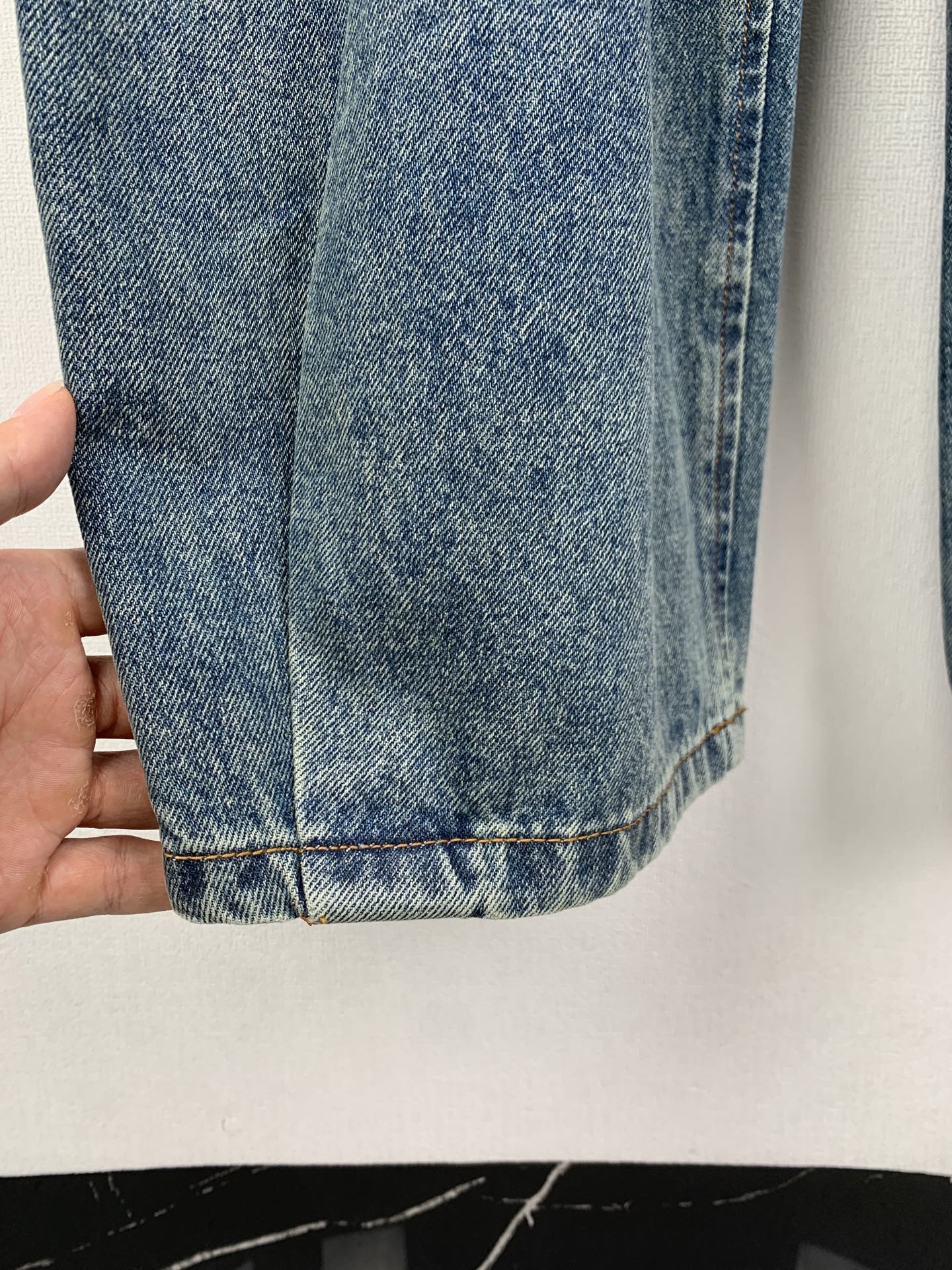 Loewe LOEWE/罗意威 皮革贴片水洗蓝牛仔裤