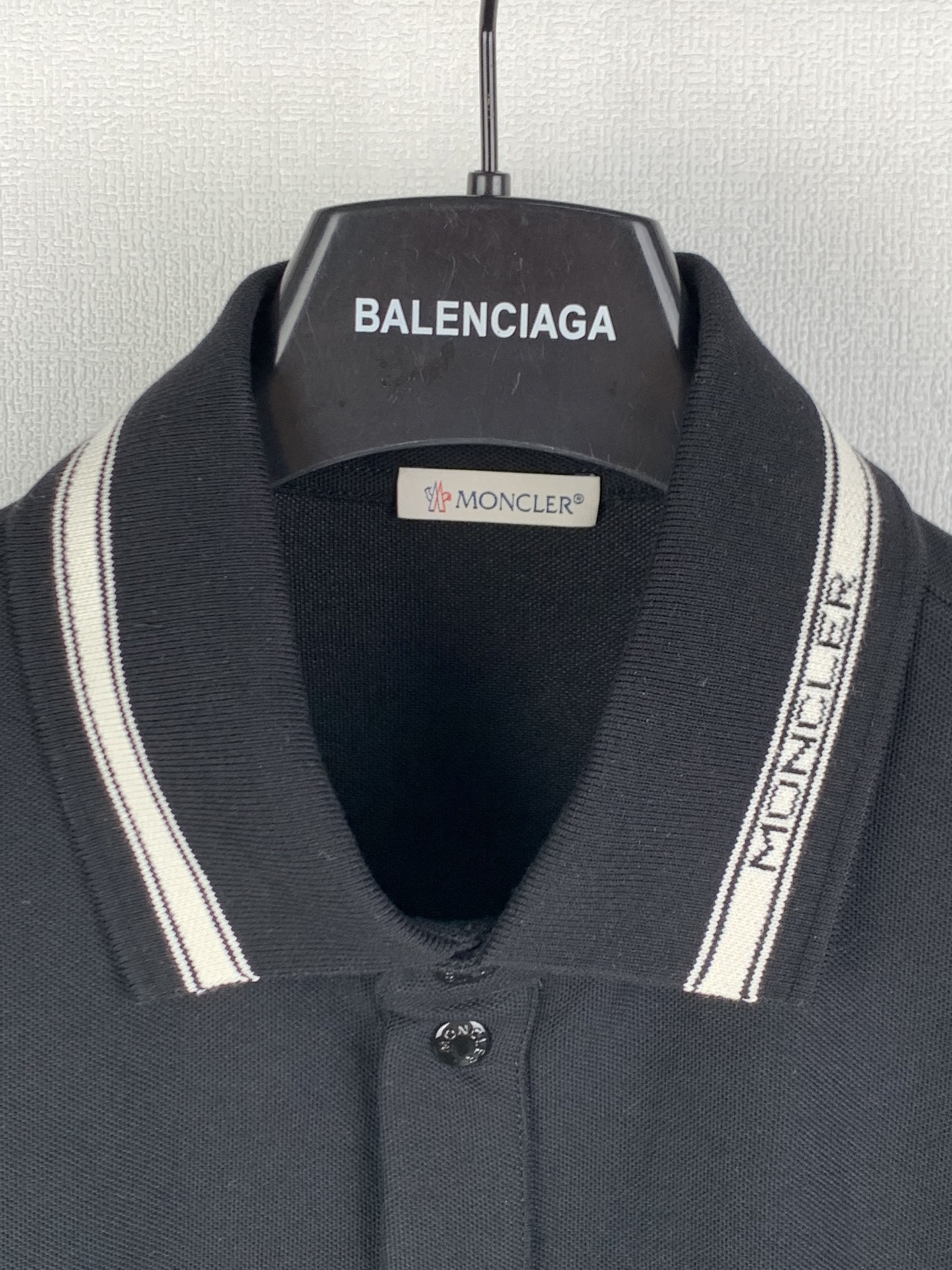 Moncler MONCLER/蒙口条纹字母标识短袖POLO衫