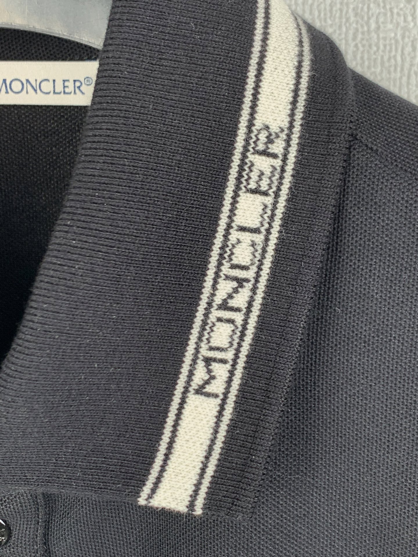 Moncler MONCLER/蒙口条纹字母标识短袖POLO衫