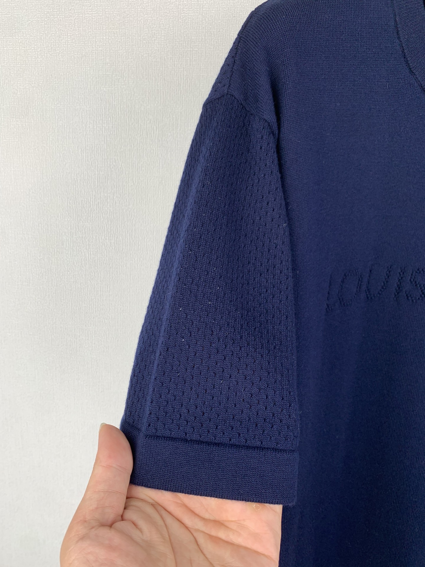 Louis Vuitton LOUIS VUITTON 路易 LV 26ss 镂空字母logo标识短袖针织衫