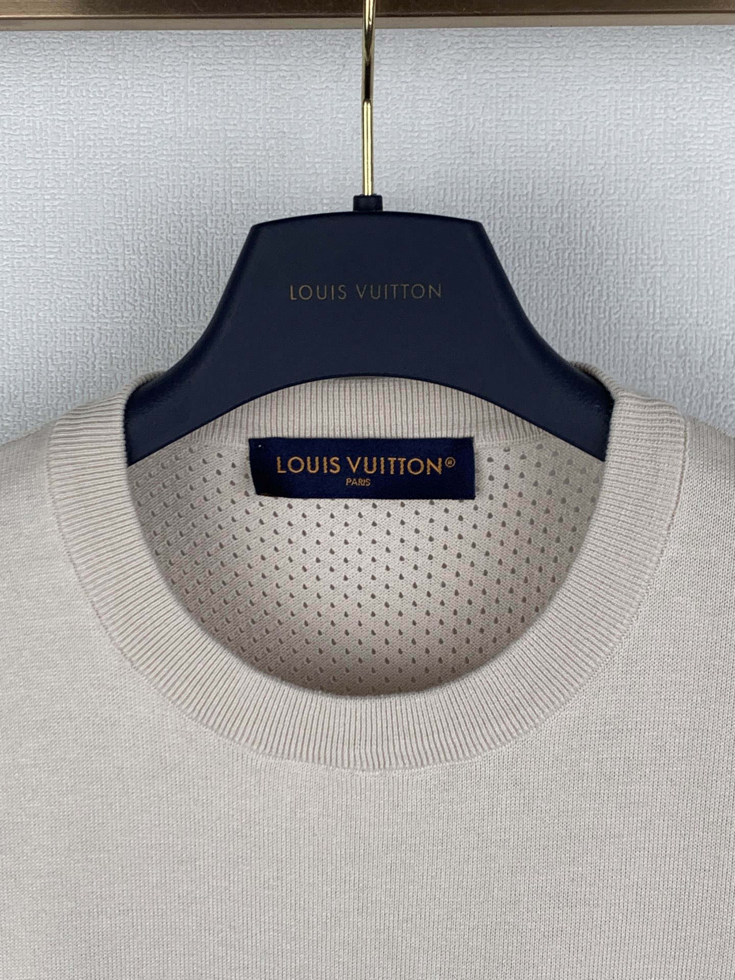 Louis Vuitton LOUIS VUITTON 路易 LV 26ss 镂空字母logo标识短袖针织衫