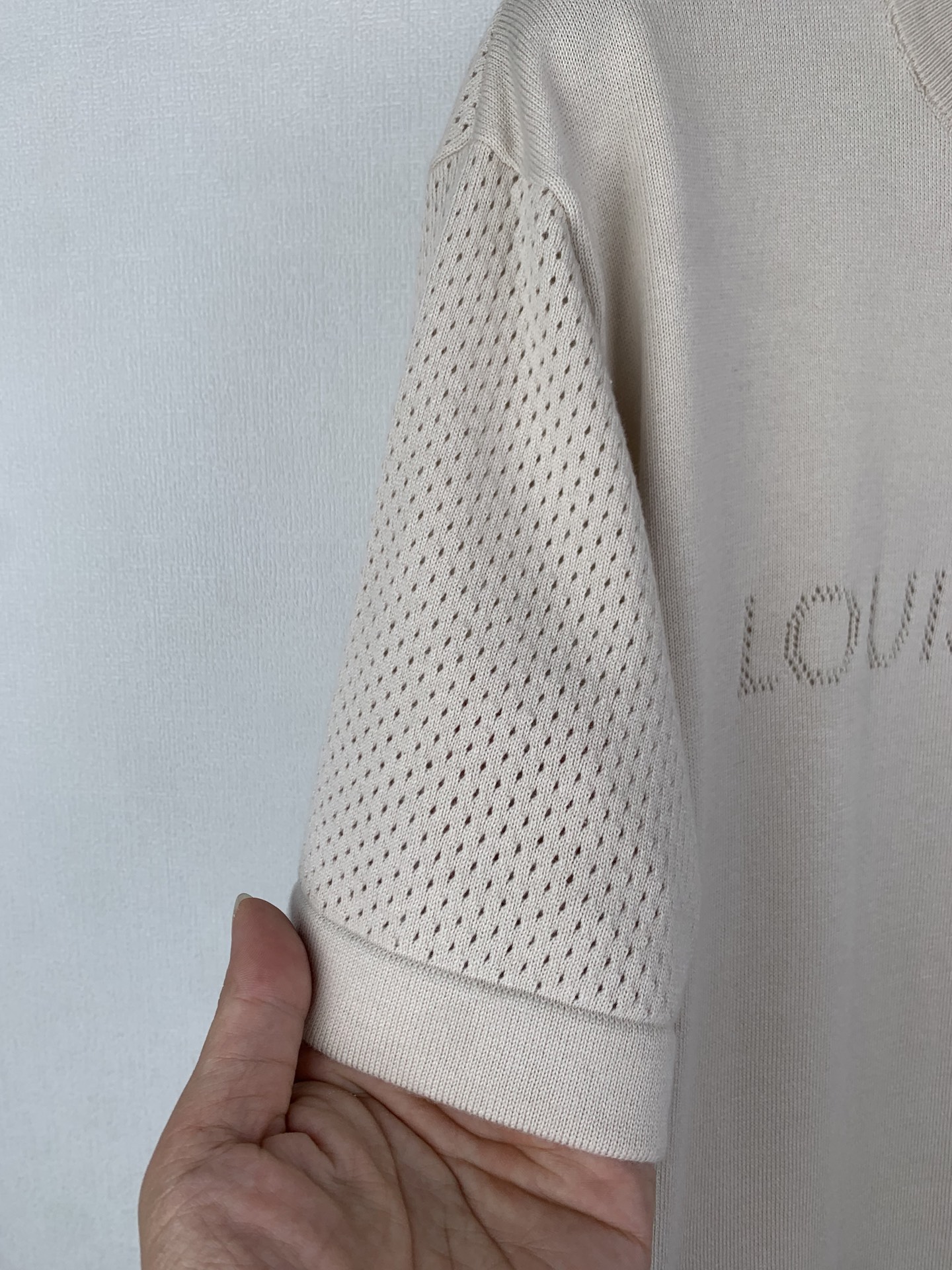 Louis Vuitton LOUIS VUITTON 路易 LV 26ss 镂空字母logo标识短袖针织衫