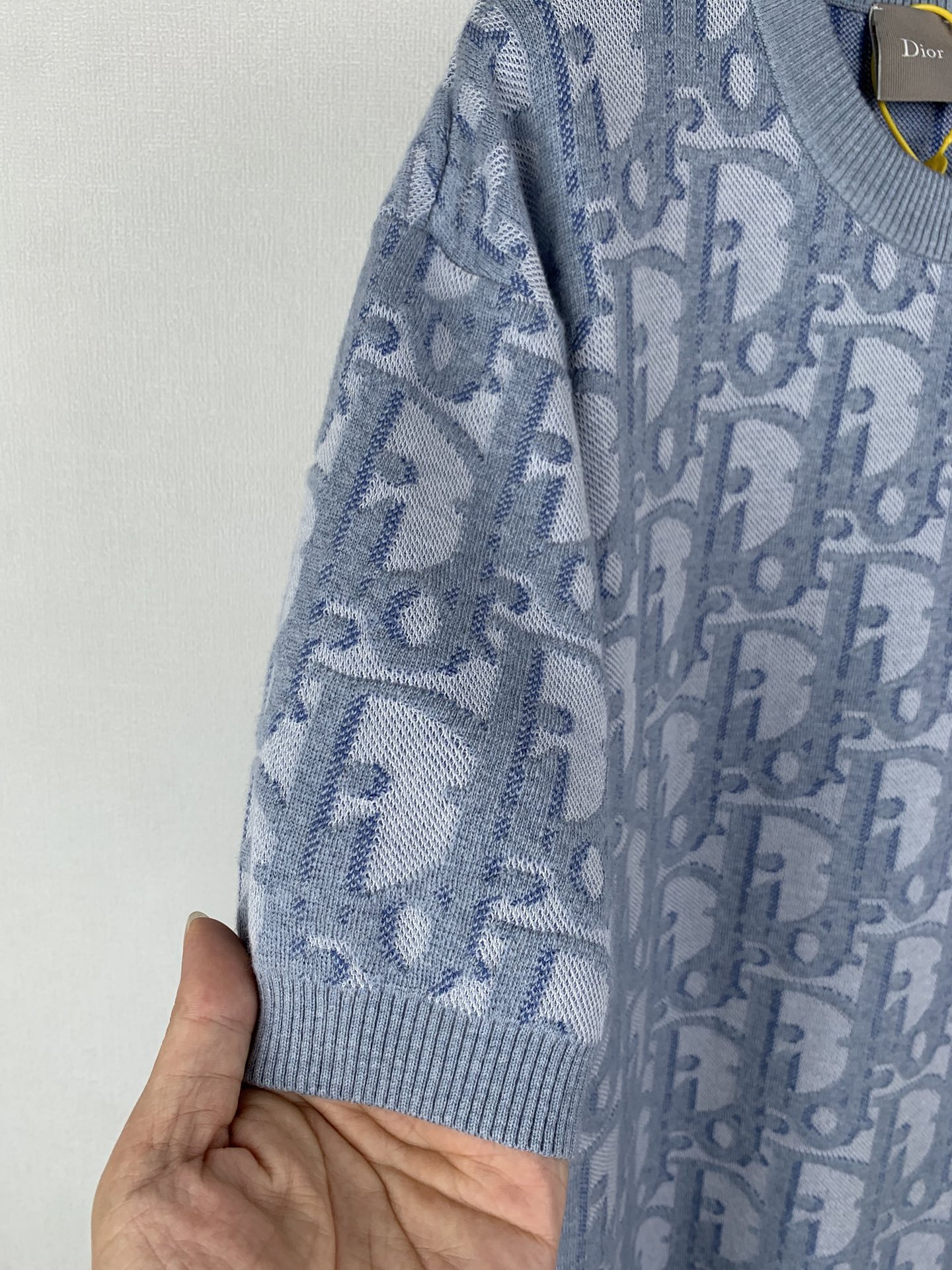 Dior DIOR/迪奥 Oblique提花logo字母圆领针织衫短袖