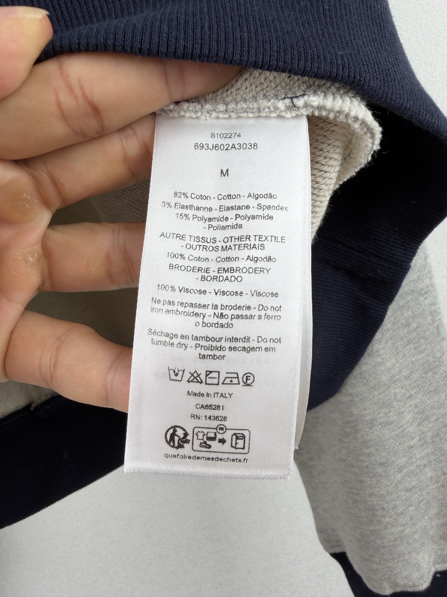 Dior Color Block Crew Neck Sweatshirt