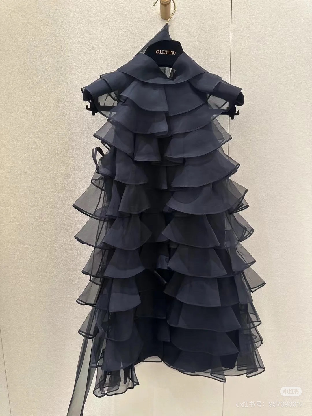 Valentino Black Silk Organza Layered Ruffle Cake Party Dress 1 i1732939925 3827 0