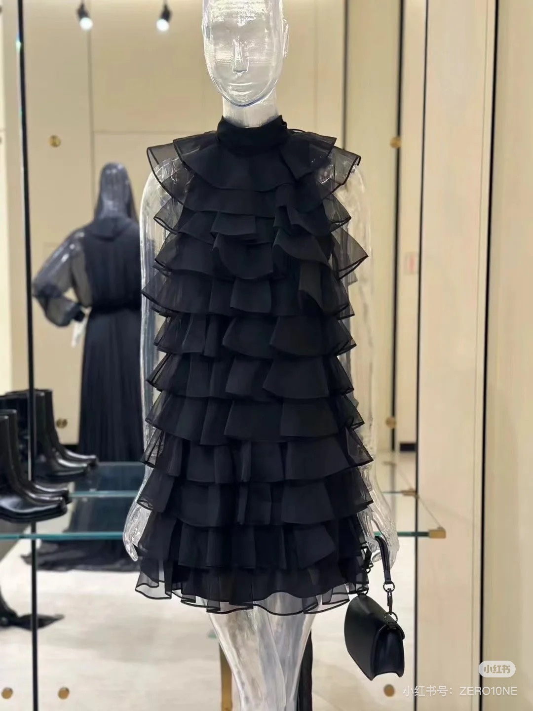 Valentino Black Silk Organza Layered Ruffle Cake Party Dress 4 i1732939935 8519 1