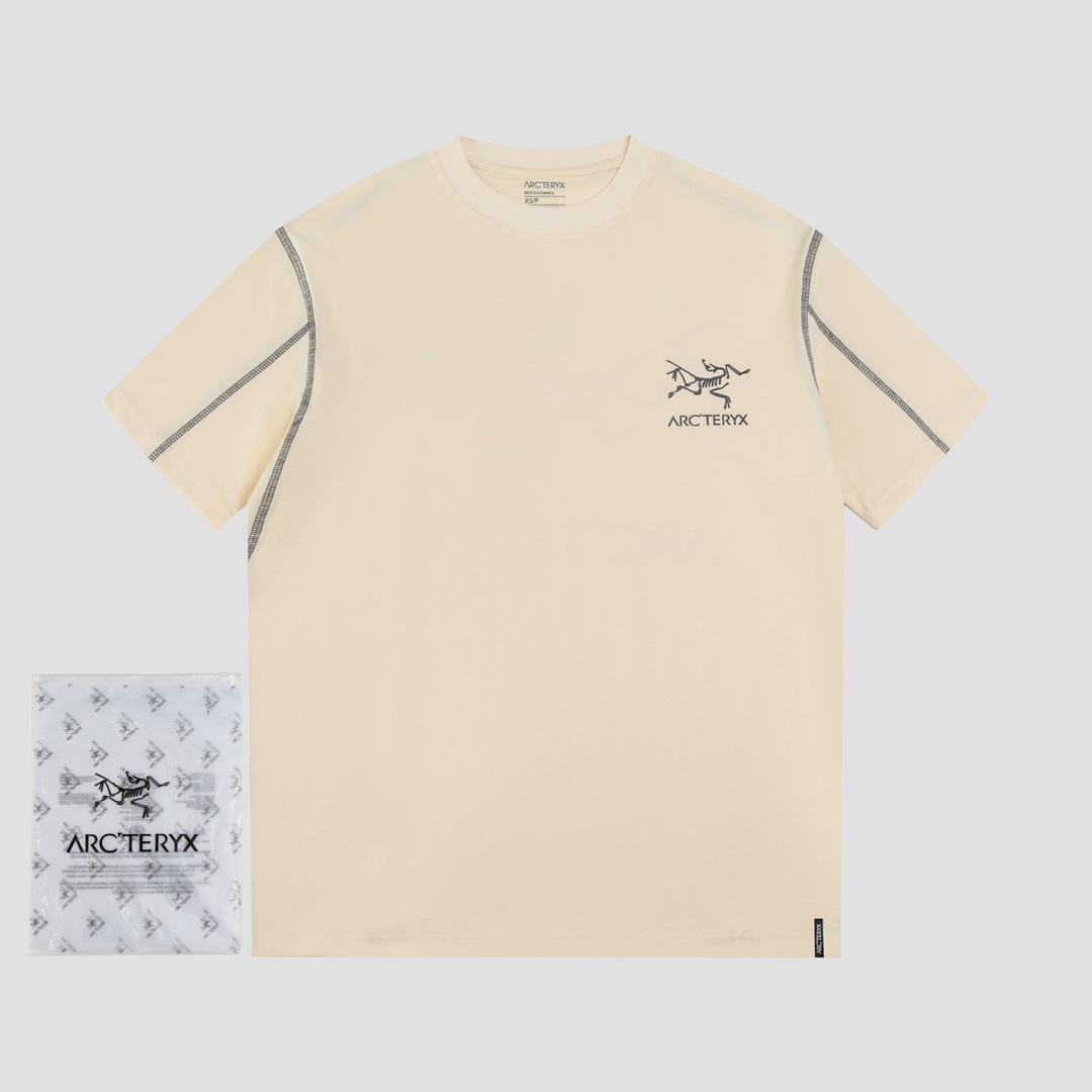 Camiseta de manga corta Archaeopteryx Ayc Teryx (N.º de modelo F777-4) 2024FW, estampado de costura superior con LOGO d…