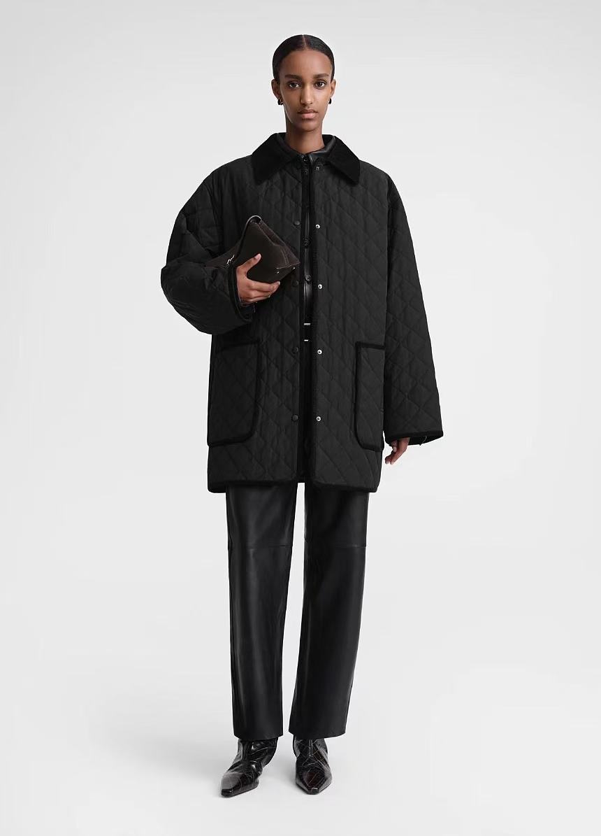 NO:313605,[Love] New [Love]!  Latest TOT 24NEW minimalist style diamond pattern cotton lapel jacket. Color khaki, black. Size SML.,, jackets & coats,alexander wang19860909[爱心]新款[爱心]！最新TOT 24NEW 极简风菱格纹间棉翻领外套.颜色卡其、黑.尺码SML.,,jackets & coats,alexander wang,Women's clothing