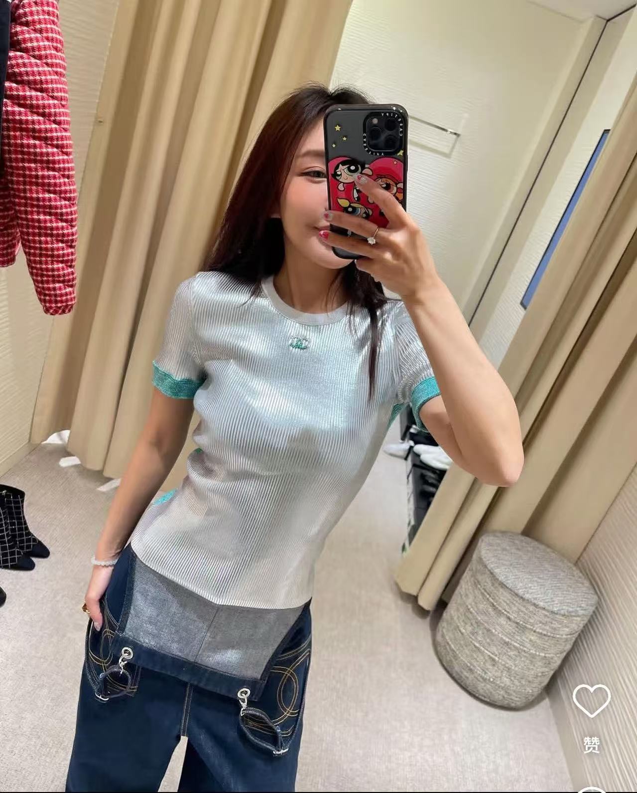 NO:326784,[Love] New [Love]!  Latest CH 25NEW Glossy Knitted Short Sleeve Top. Size SML., T-shirt,alexander wang19860909[爱心]新款[爱心]！最新CH 25NEW 亮光针织短袖上衣.尺码SML.,,T-shirt,alexander wang,Women's clothing