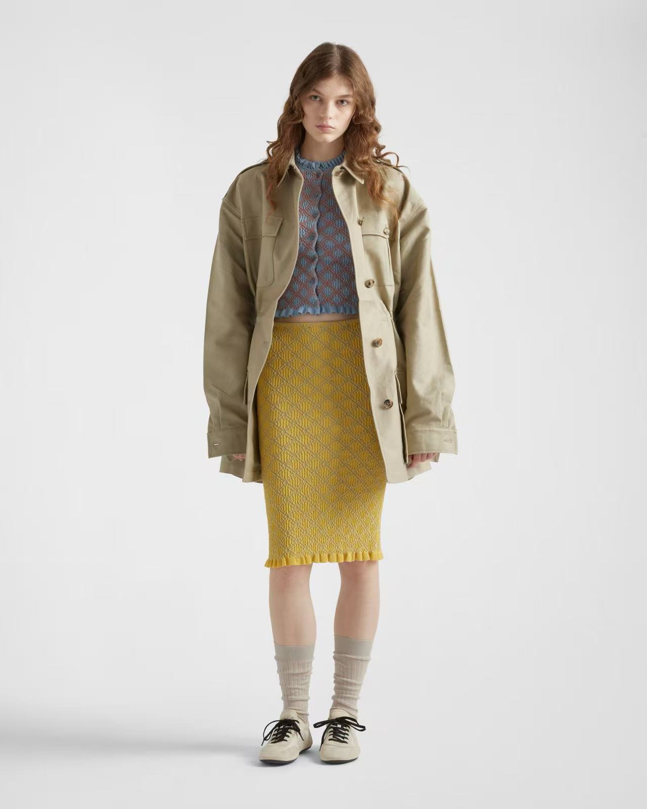 NO:331846,[Love] New [Love]!  Latest PR 25NEW Knitted Diamond Jacquard Short Sleeve Top   Skirt. Size SML Top, Skirts, T-shirt, alexander wang19860909[爱心]新款[爱心]！最新PR 25NEW 针织菱格纹提花短袖上衣 半裙.尺码SML.上衣,,skirts,T-shirt,alexander wang,Women's clothing