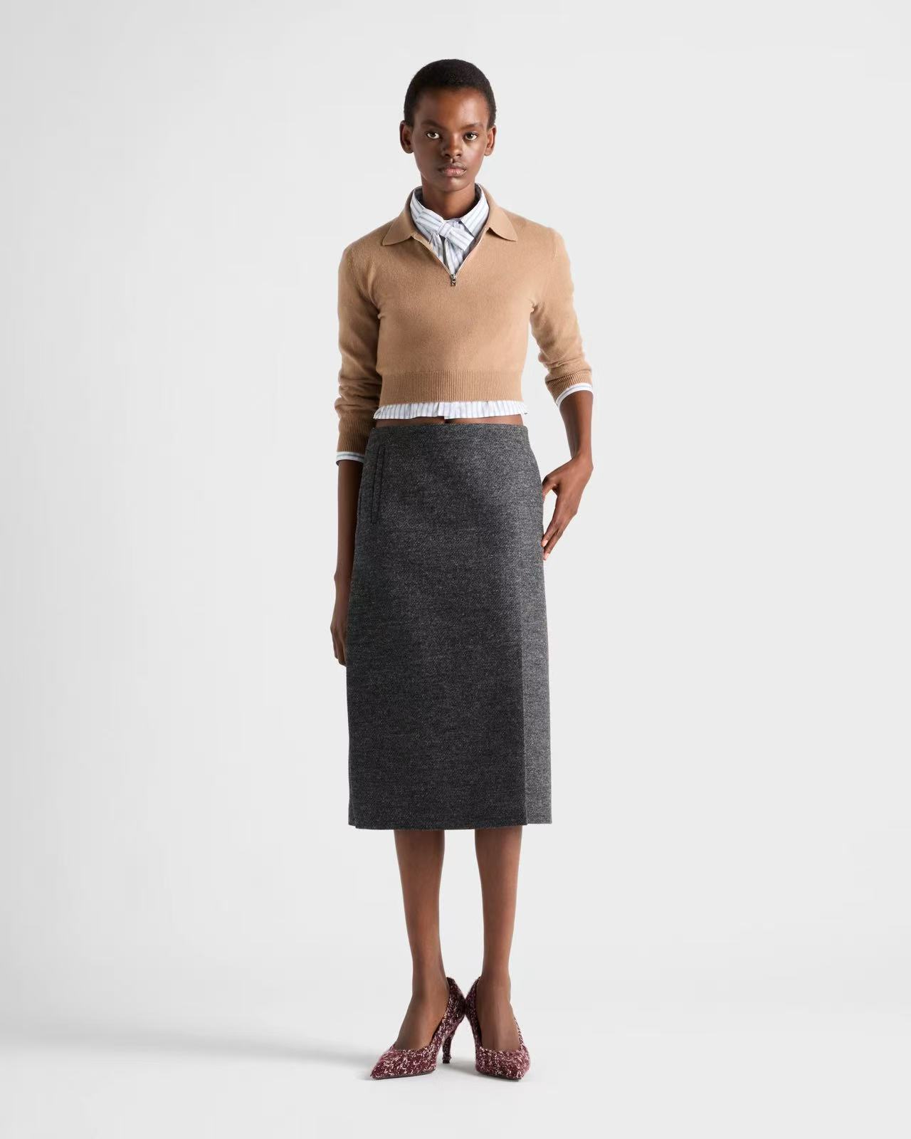 NO:569964,[Love] New style [Love]!  Latest PR 25NEW diamond pattern jacquard cashmere knitted zipper POLO top. Size SML.P,,alexander wang19860909[爱心]新款[爱心]！最新PR 25NEW 菱格纹提花羊绒针织拉链POLO上衣.尺码SML.P,,alexander wang,Women's clothing