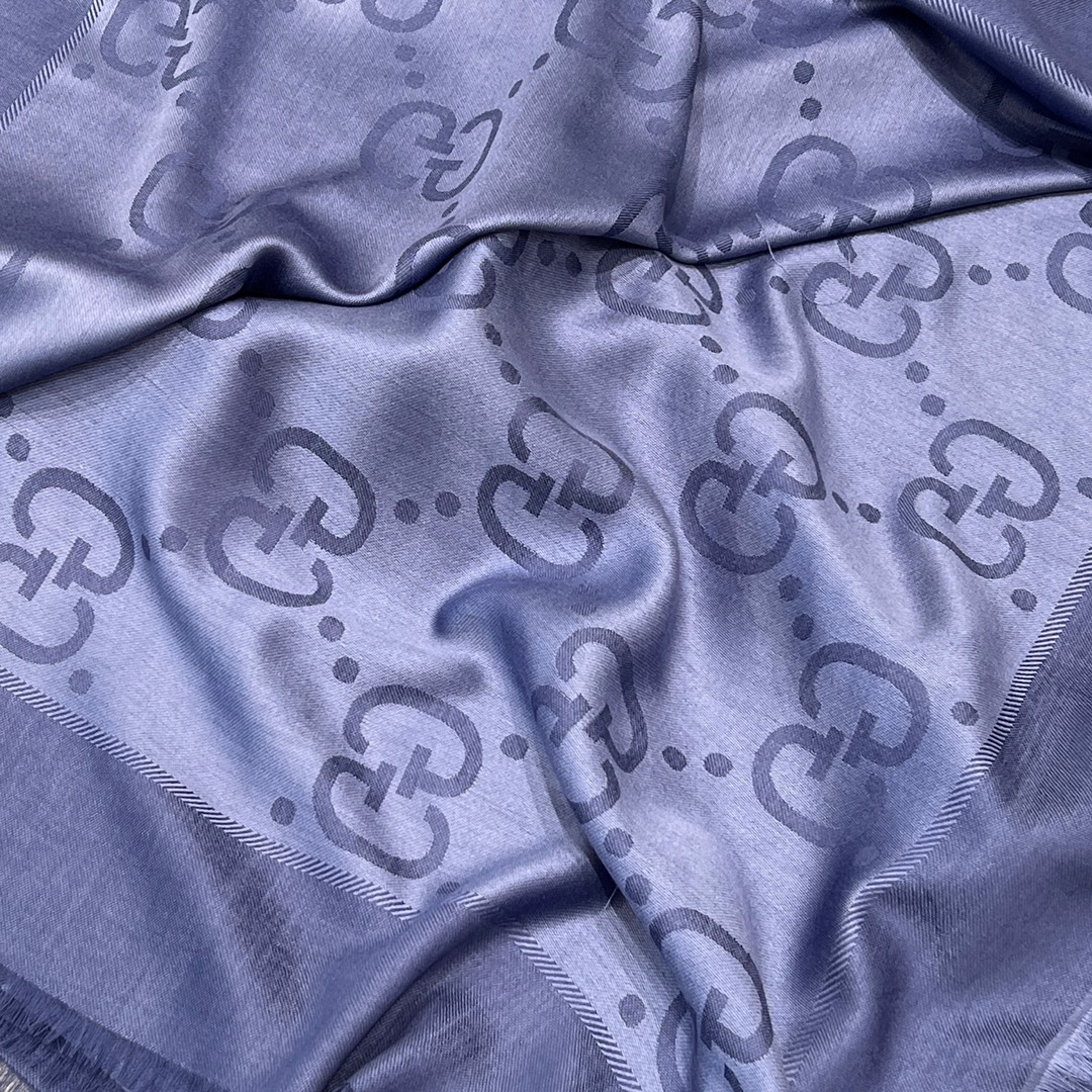 Gucci Blue GG Jacquard Wool-Silk Shawl | 140x140cm | Travel-Friendly 3 i1702147980 5630 7