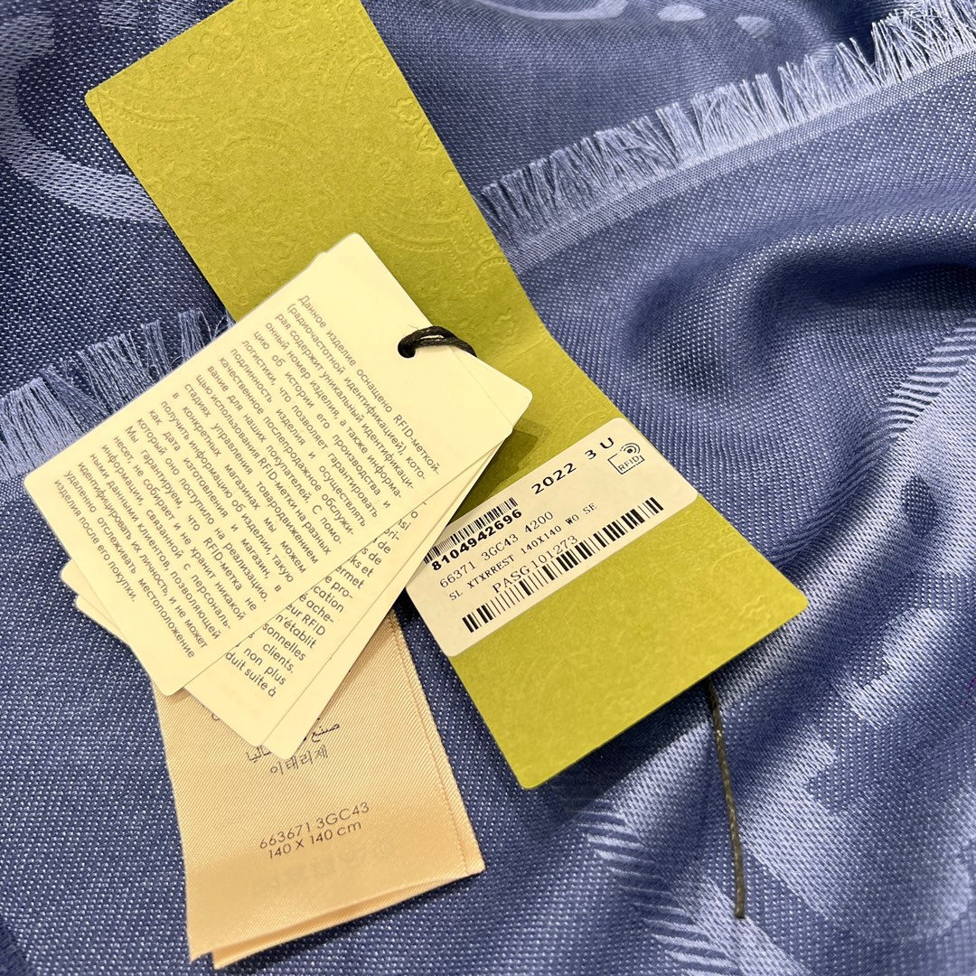 Gucci Blue GG Jacquard Wool-Silk Shawl | 140x140cm | Travel-Friendly 5 i1702147980 5650 2