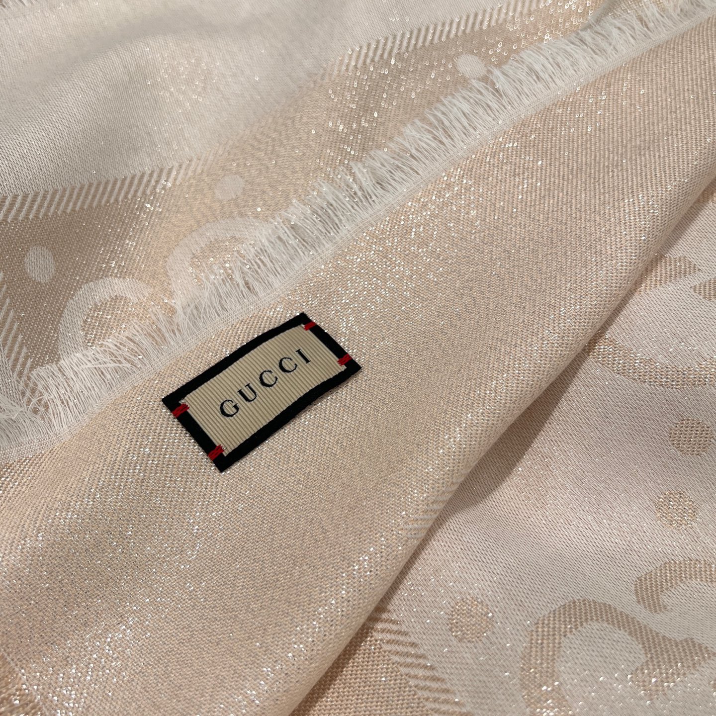 Gucci White Gold/Silver Lurex Jacquard Shawl 140x140cm Wool Silk Blend 5 i1736711060385 2505 0 3