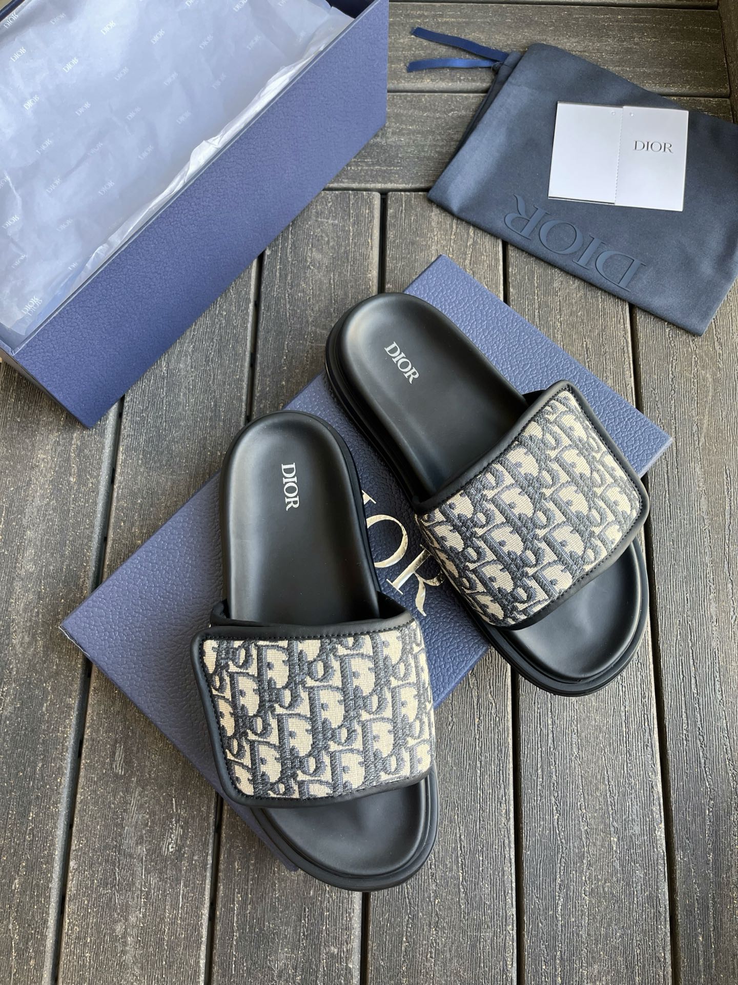 Мужские сандалии Dior с принтом Oblique