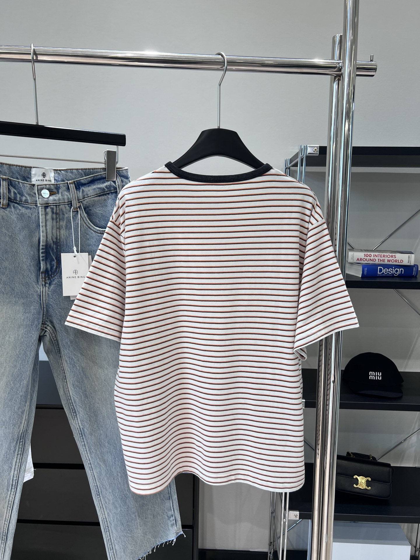 2025s WE11DONE Striped T-Shirt: 100% Cotton, Loose Fit, Size SML. - 图片 8