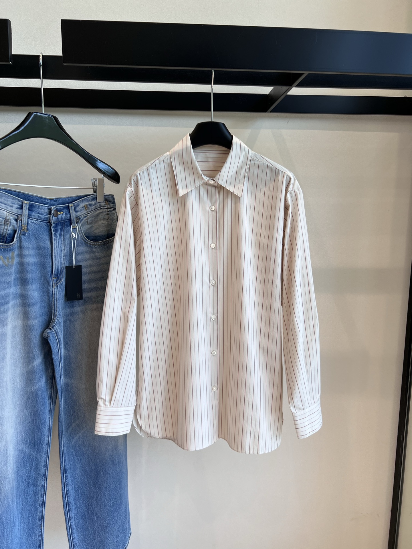 P828 One-Size-Fits-All Dress 2025FW Therow Janni Long Striped Shirt Cotton Comforts SML 2508 - 图片 1