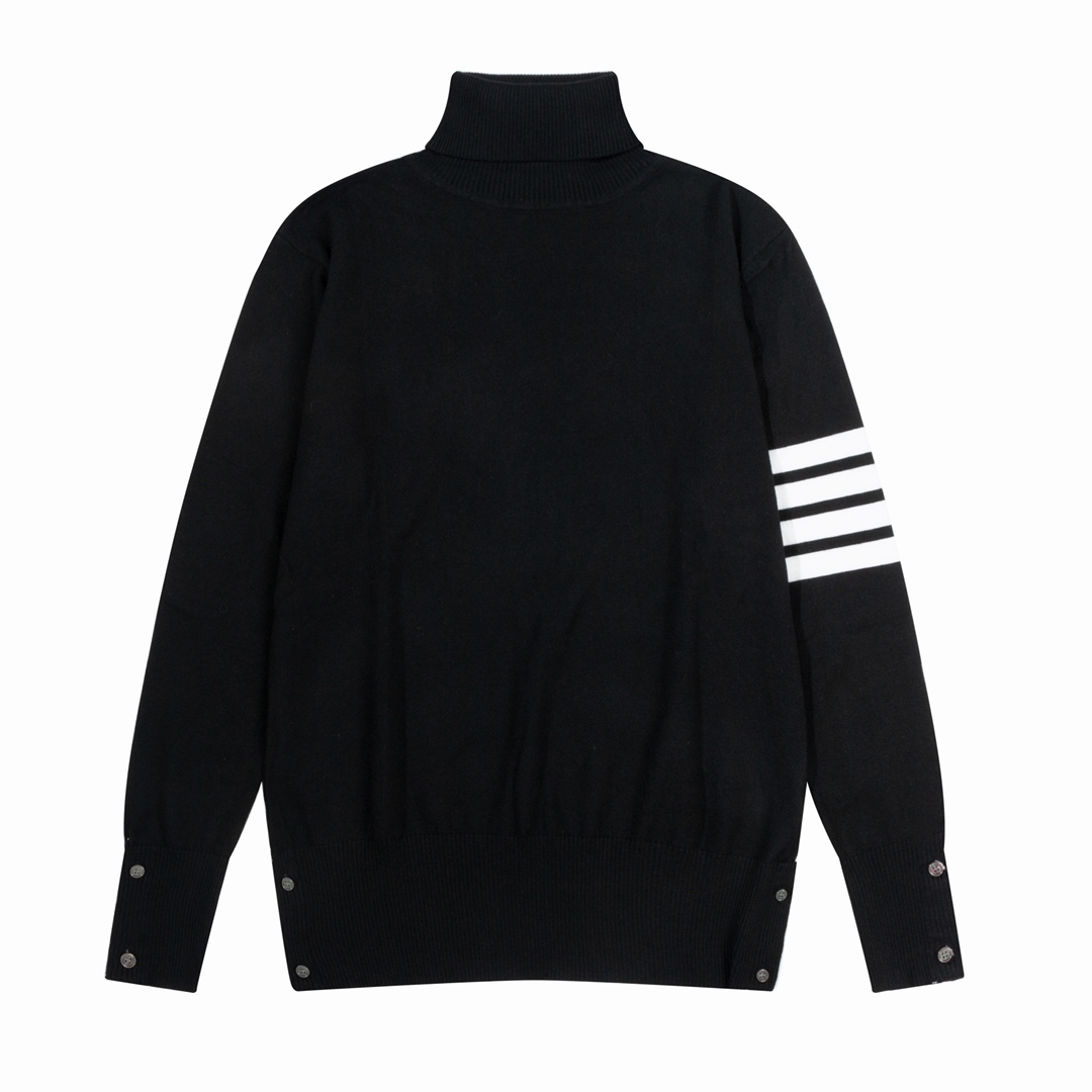 Thom Browne Clothing Sweatshirts Black Brown Cotton Knitting Wool