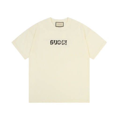 Gucci Vintage Logo Print T-Shirt, Unisex Short Sleeve Tee, Beige 1 Gucci Vintage Logo Print T-Shirt, Unisex Short Sleeve Tee, Beige