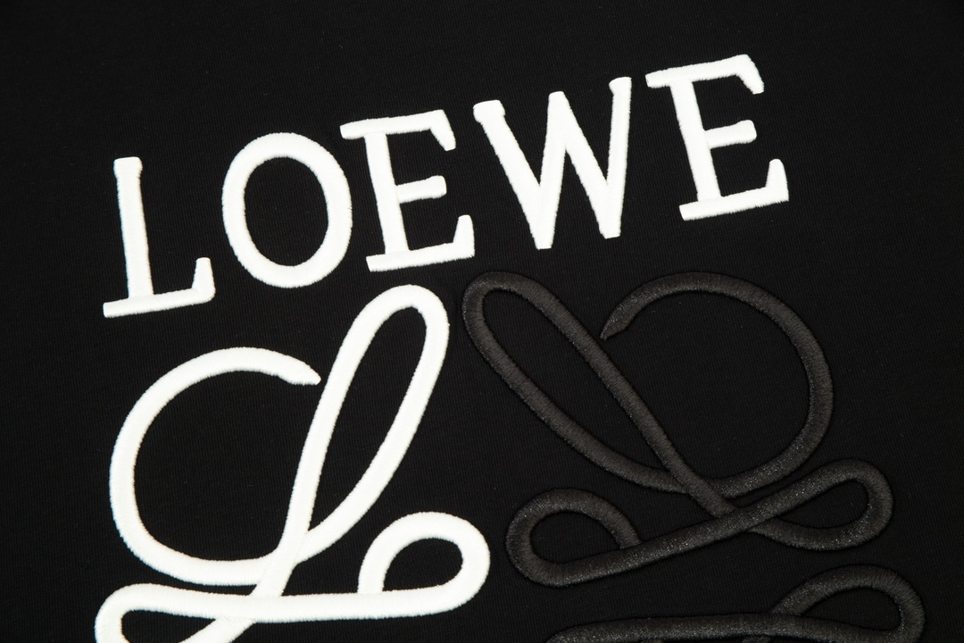 LOEWE 罗意威 精工拼色字母LOGO刺绣短袖T恤