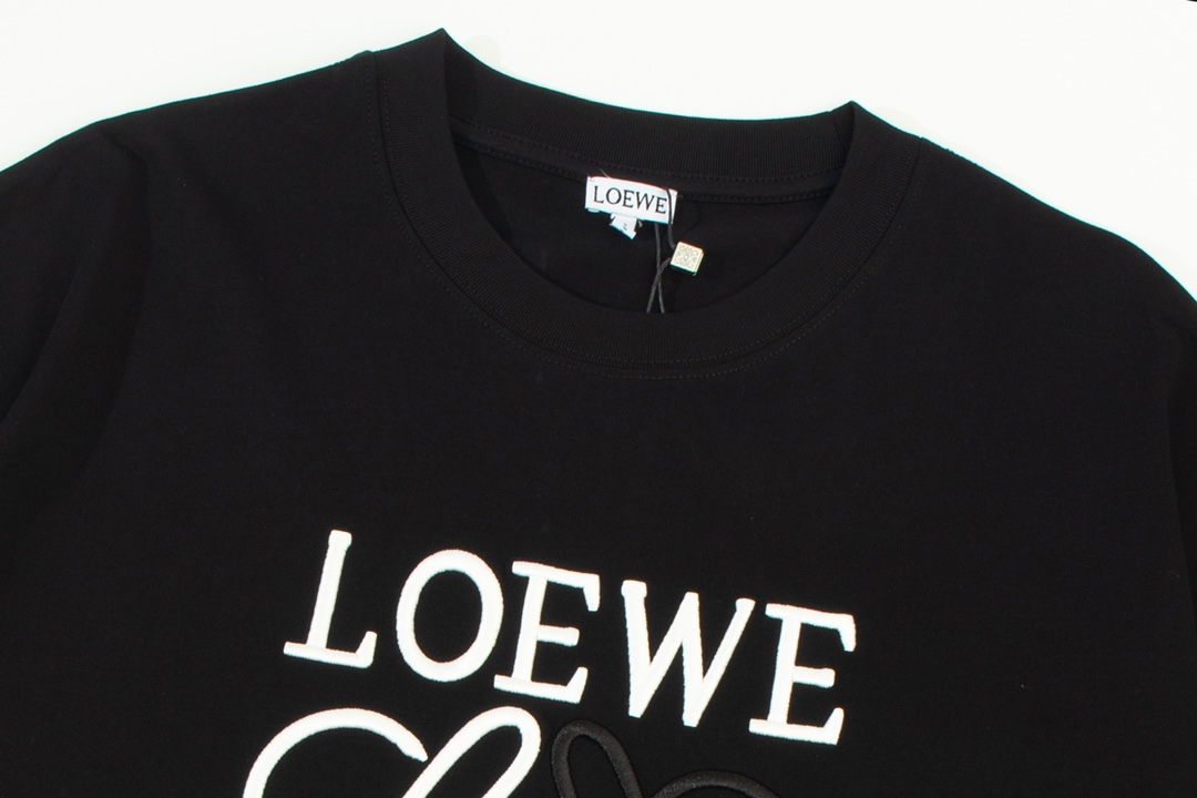 LOEWE 罗意威 精工拼色字母LOGO刺绣短袖T恤