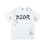 Dior High
 Clothing T-Shirt Black Doodle White Unisex Cotton Short Sleeve