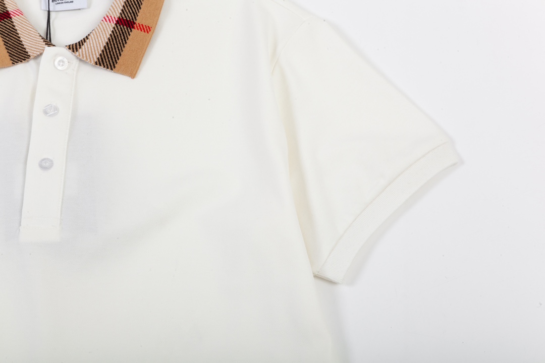 Burberry Classic Grid-Weaved Collar Polo: 1980s Upgrade, Custom Dyed, Comfortable Fit - 图片 6