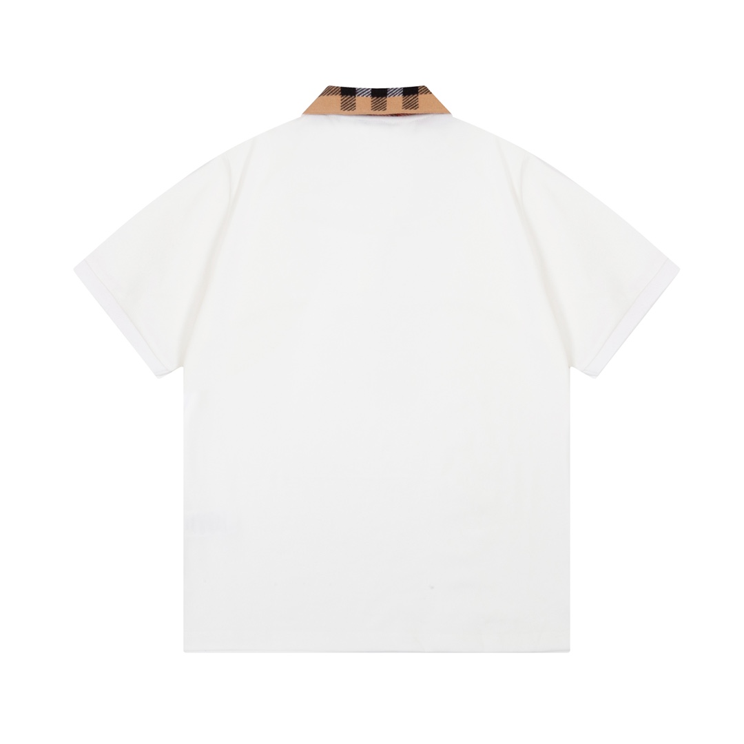 Burberry Classic Grid-Weaved Collar Polo: 1980s Upgrade, Custom Dyed, Comfortable Fit - 图片 9