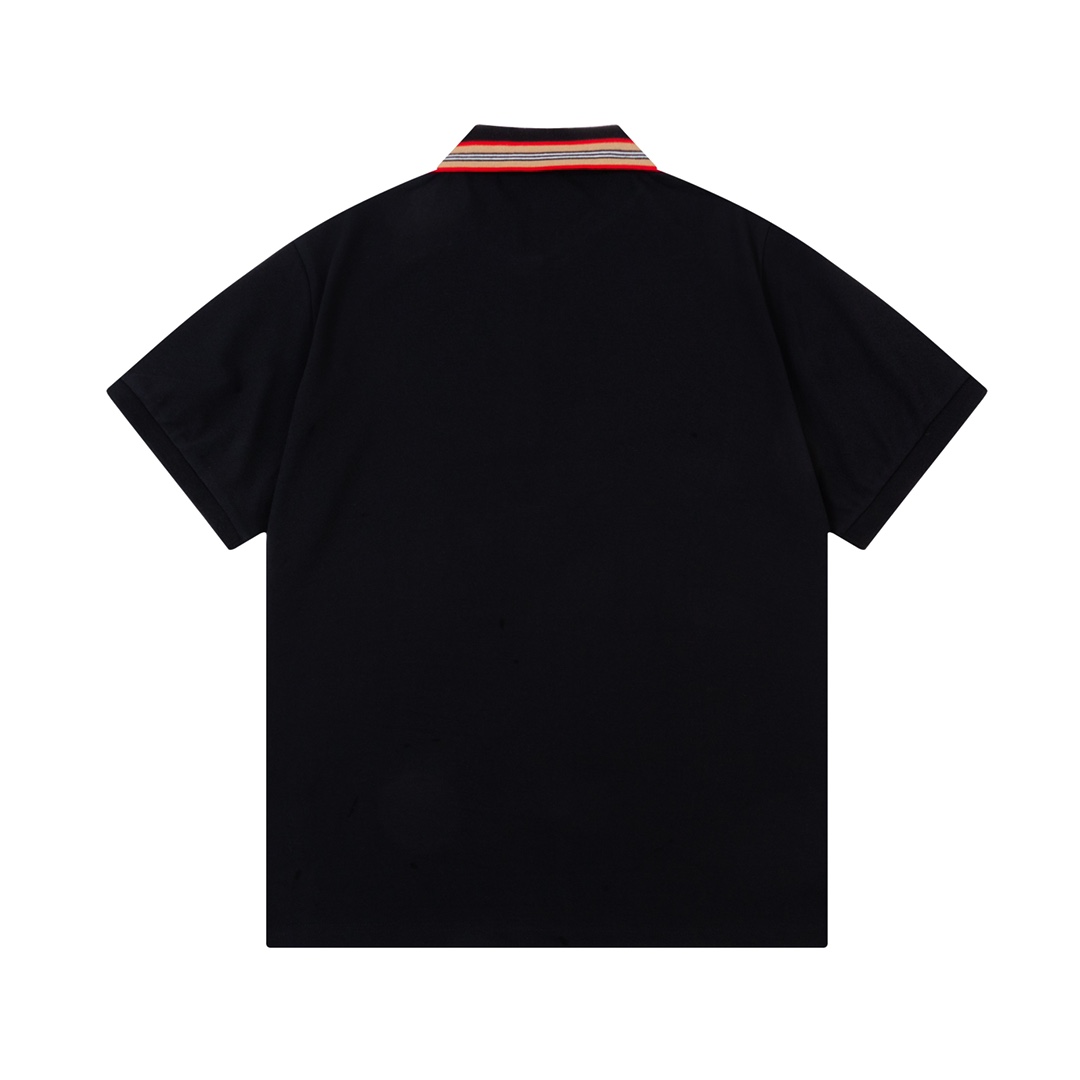 Burberry Classic Red Striped Knitted Collar Polo with 1980s Upgrade - 图片 9