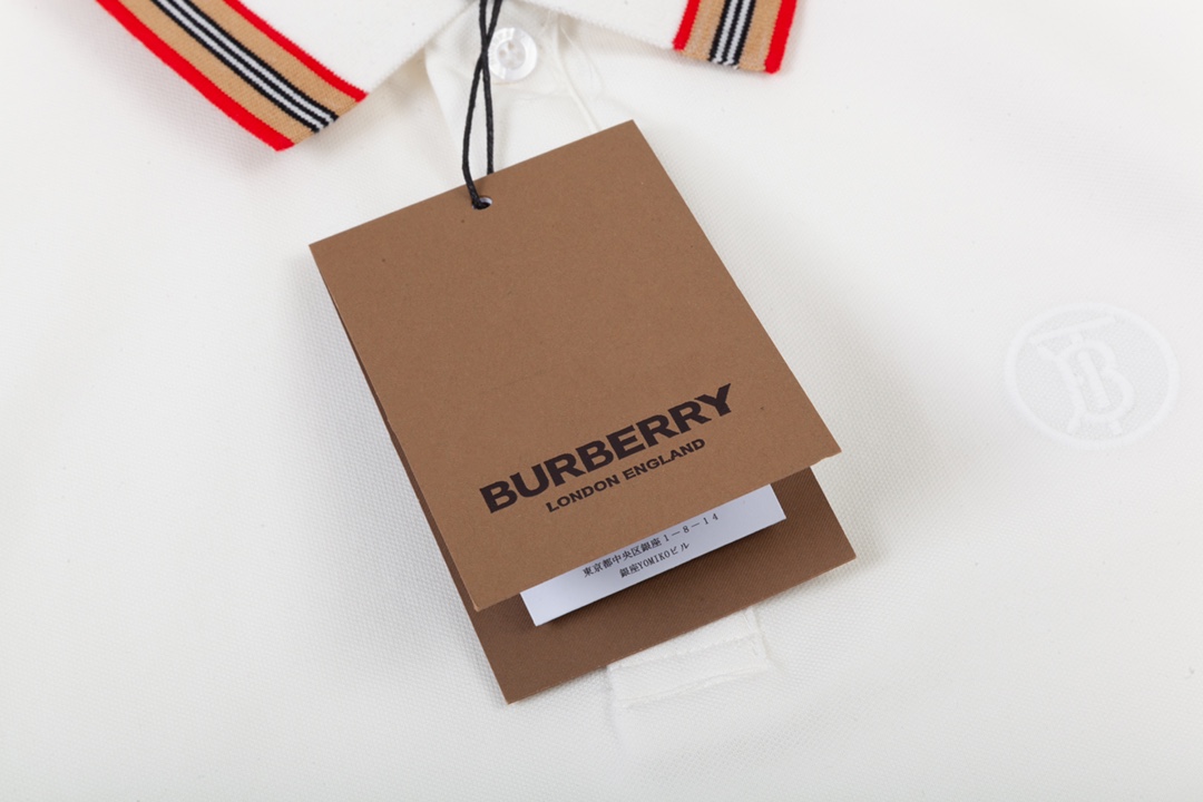 Burberry Classic Red Striped Knitted Collar Polo Shirt with TB Logo Upgrade - 图片 3