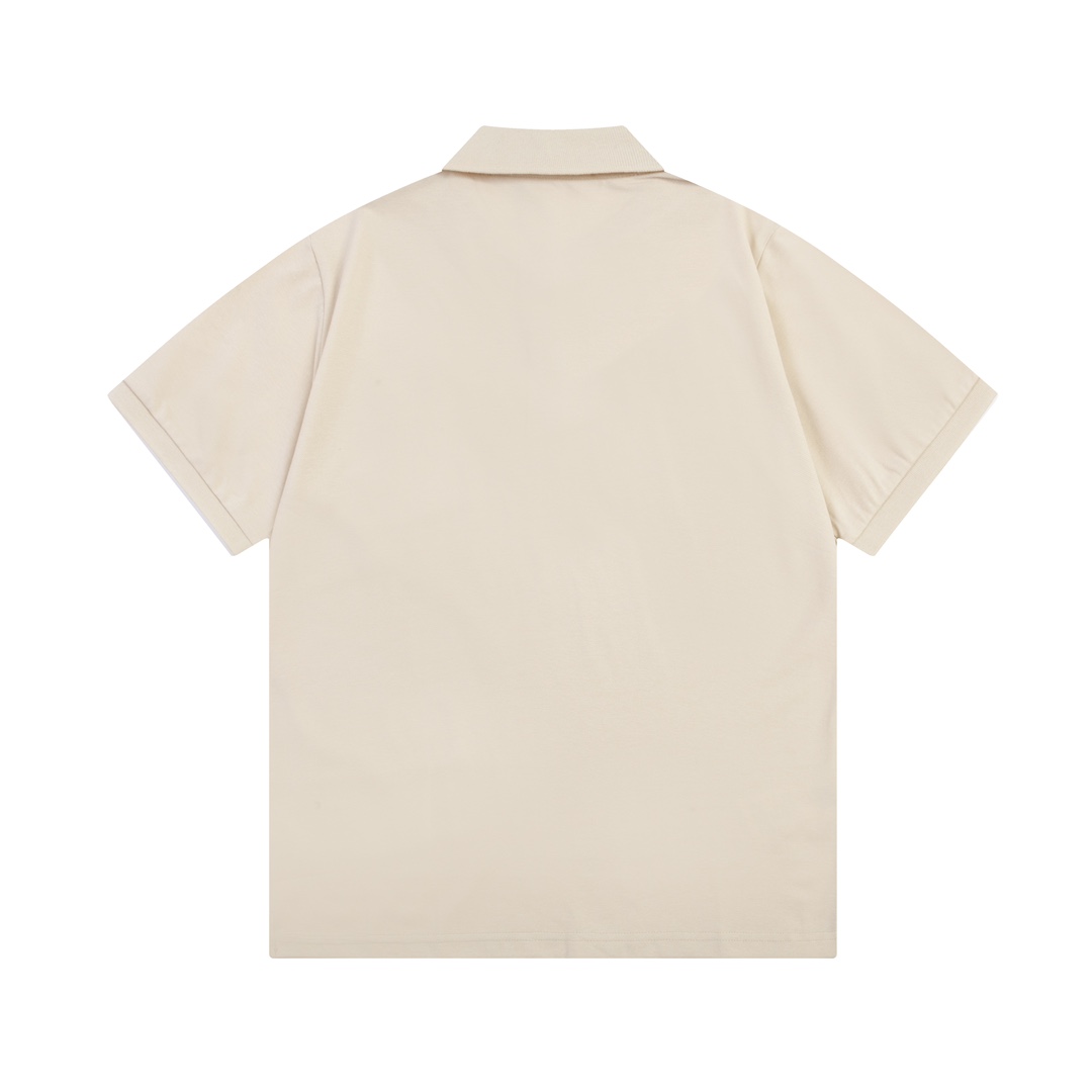 Louis Vuitton Inspired 1980s Upgrade: Custom Dyed Polo, Almond Color, M-3XL Size - 图片 9