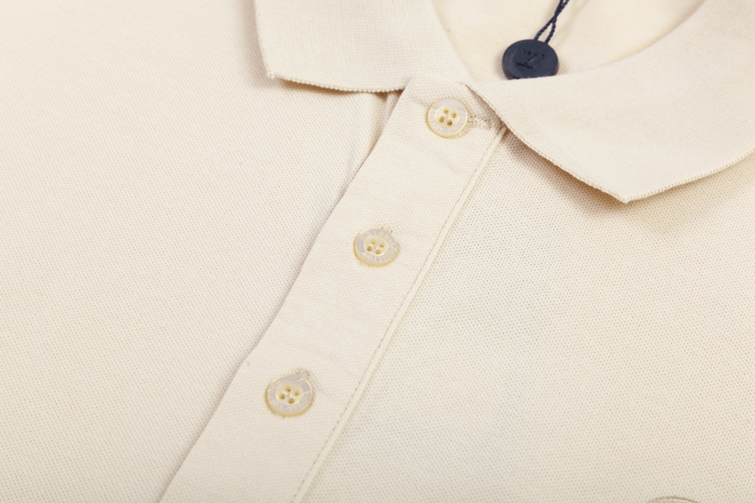 Louis Vuitton Inspired 1980s Upgrade: Custom Dyed Polo, Almond Color, M-3XL Size - 图片 4